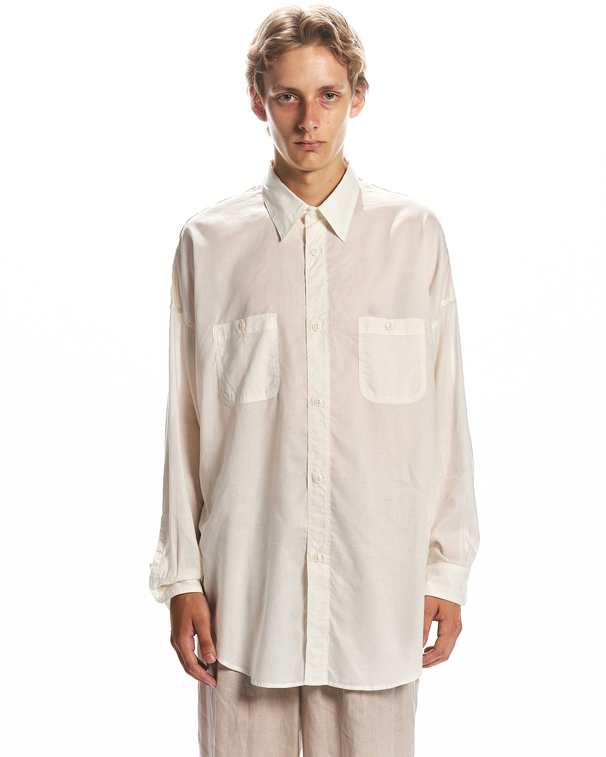 ORGANIC COTTON LOAN TENT LONG SHIRT, Ivory