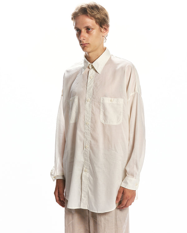 ORGANIC COTTON LOAN TENT LONG SHIRT, Ivory