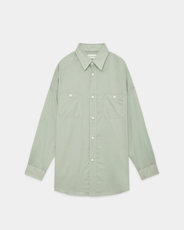 ORGANIC COTTON LOAN TENT LONG SHIRT, Sage