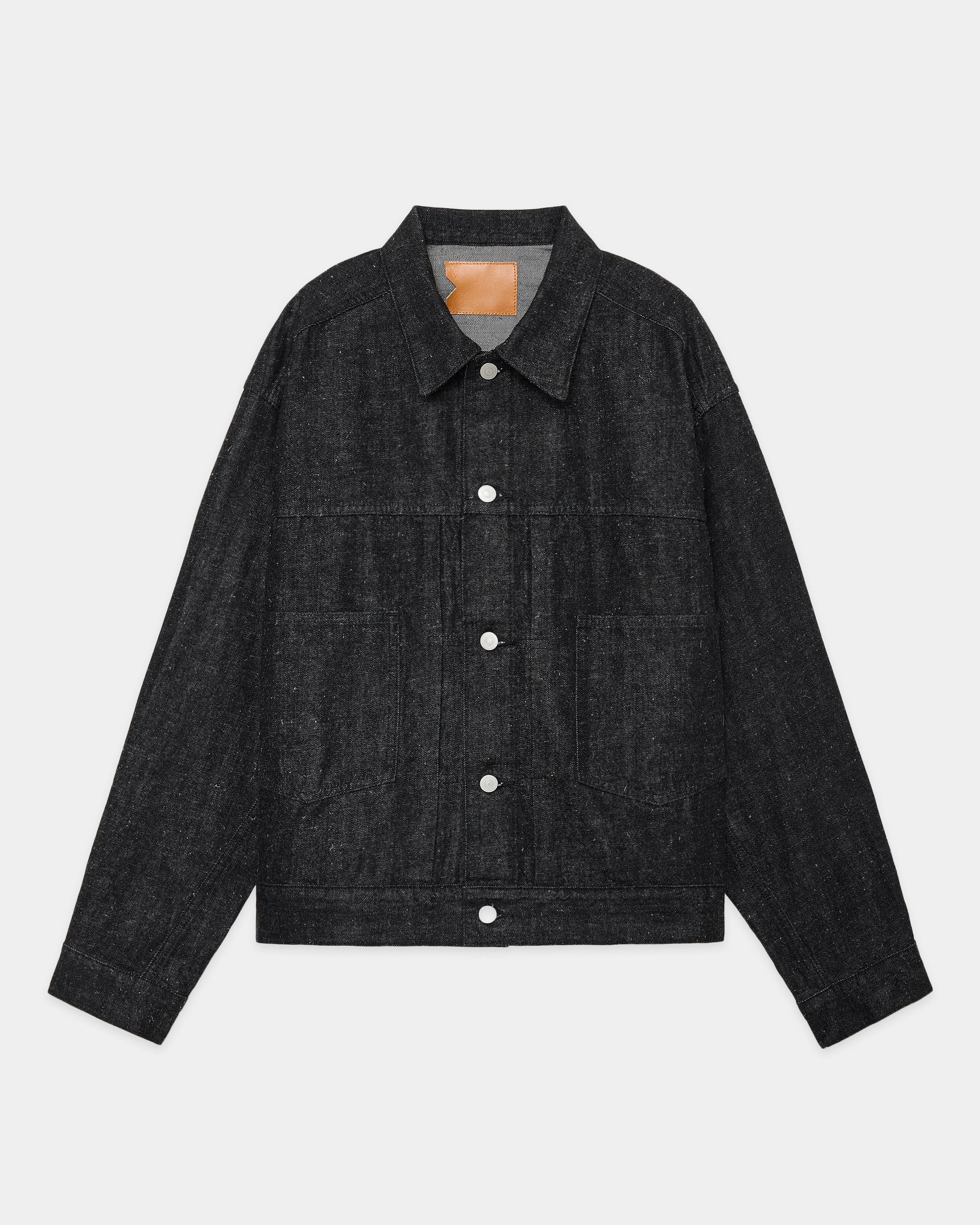 KIMONO DENIM SHORT DENIM JACKET, Black