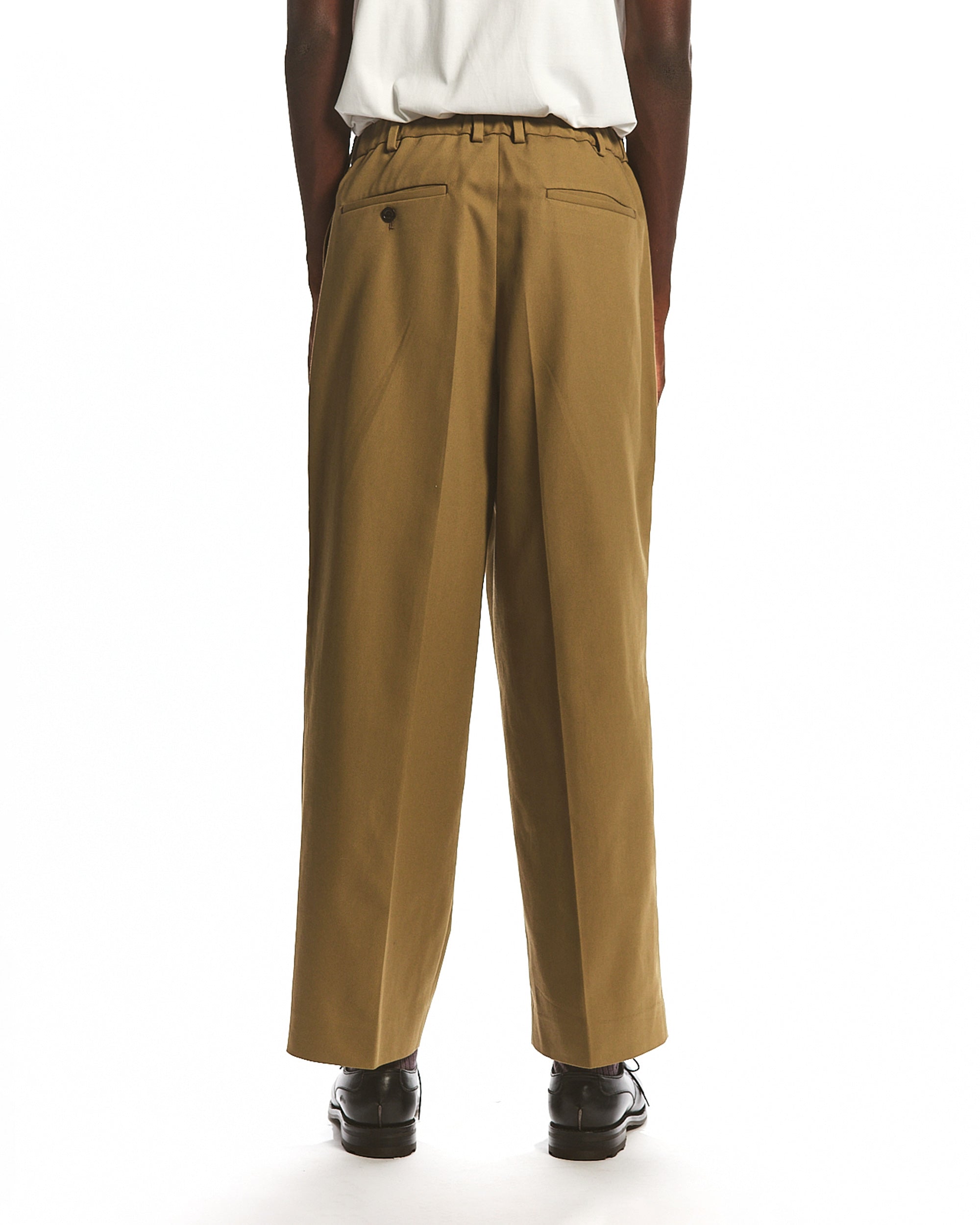 ORGANIC COTTON SURVIVAL CLOTH DOUBLE PLEATED TROUSERS, Beige