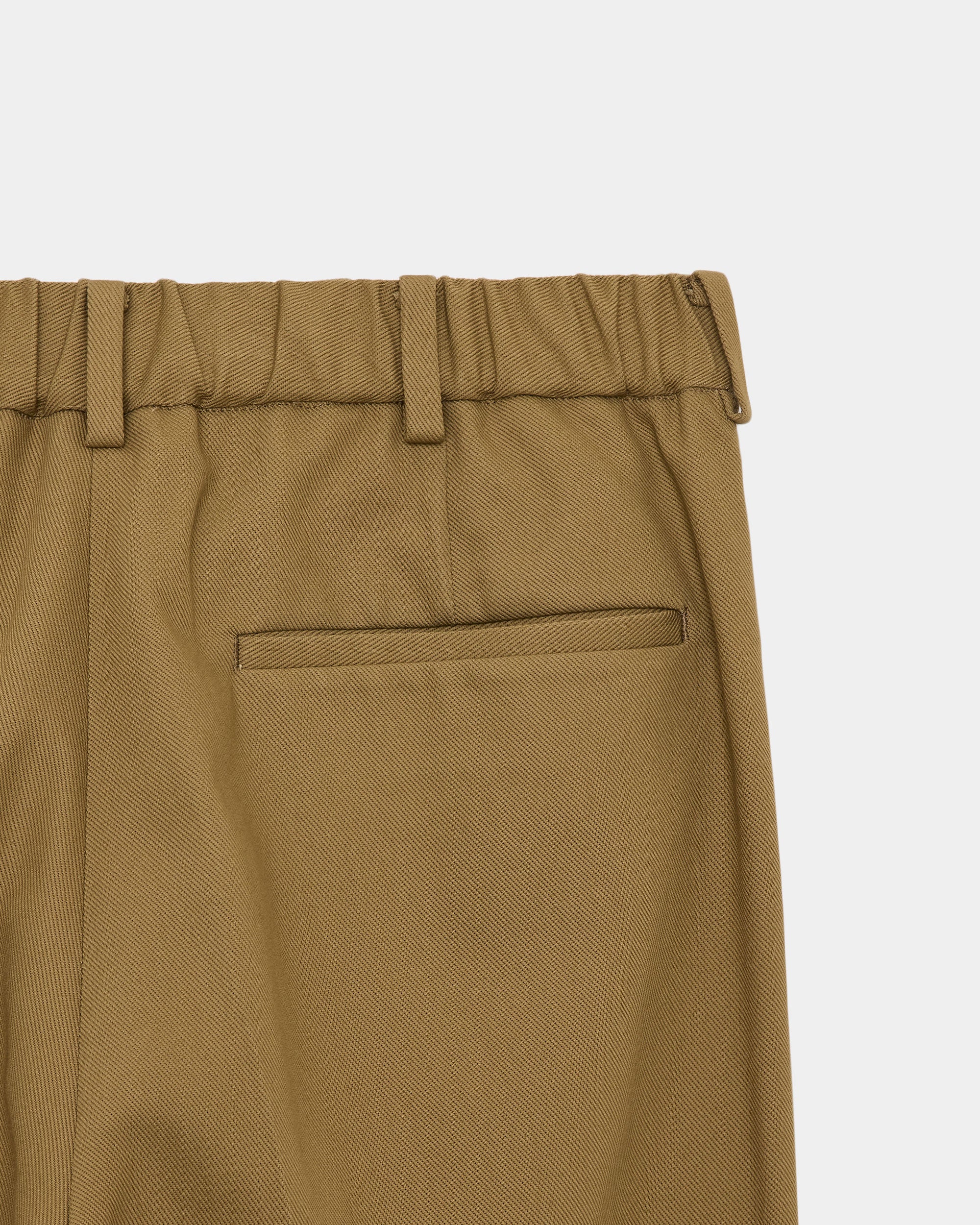 ORGANIC COTTON SURVIVAL CLOTH ONE TUCK TAPERED TROUSERS, Beige