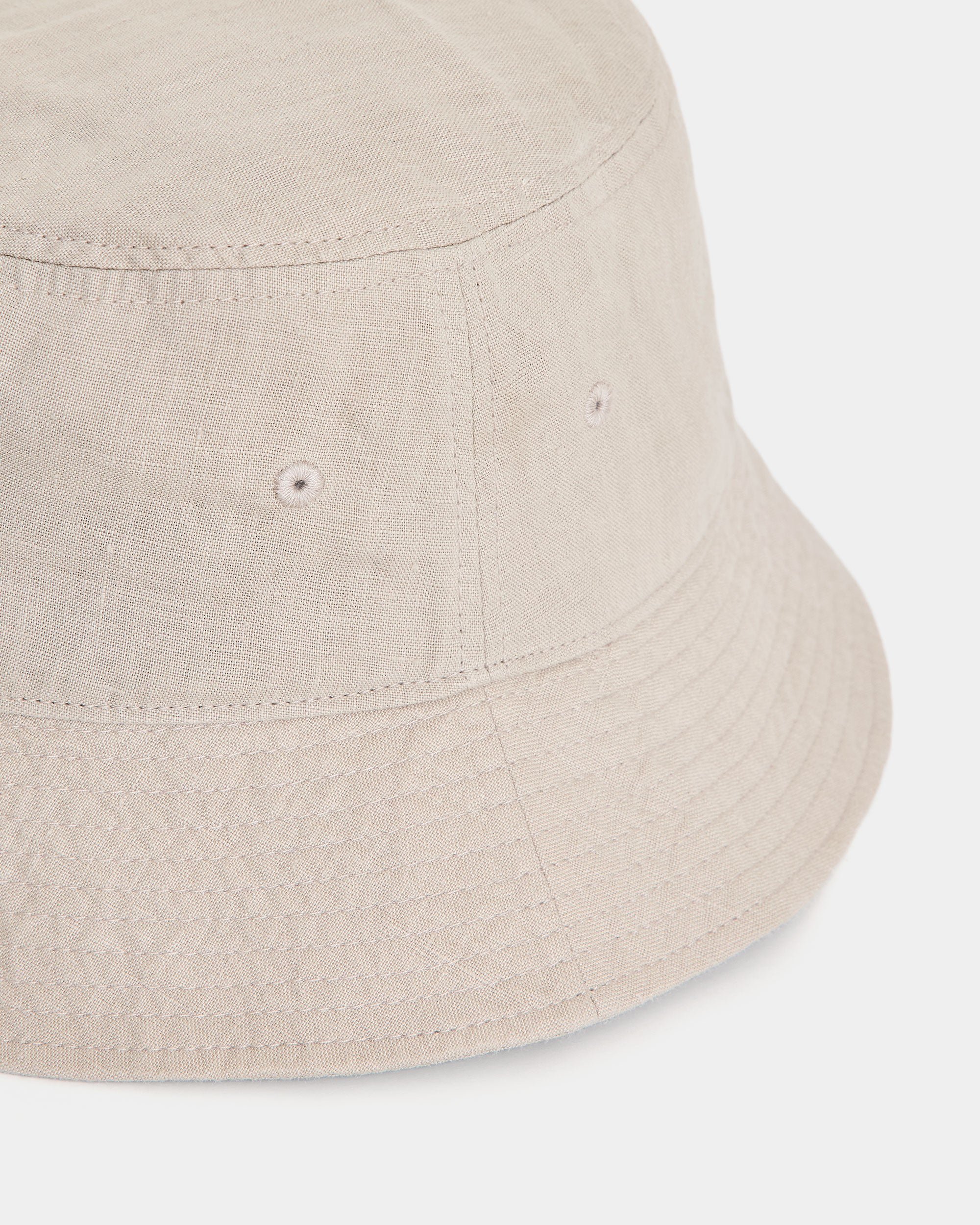 HEMP SHIRTING BUCKET HAT, Taupe