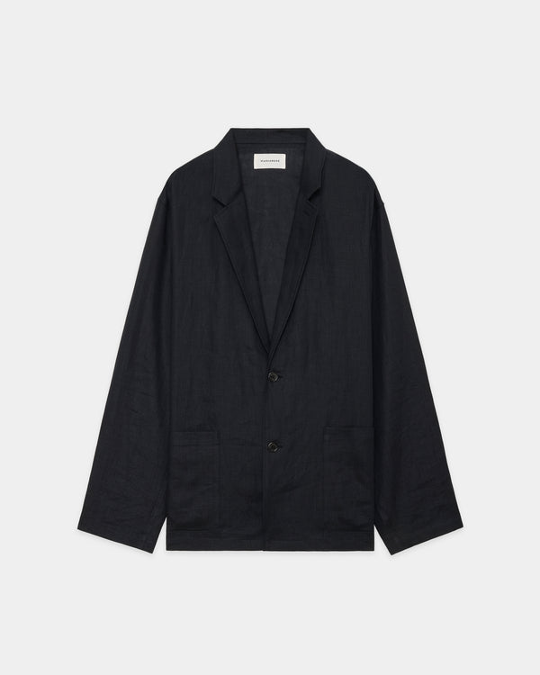 HEMP SHIRTING SHIRT JACKET, Black