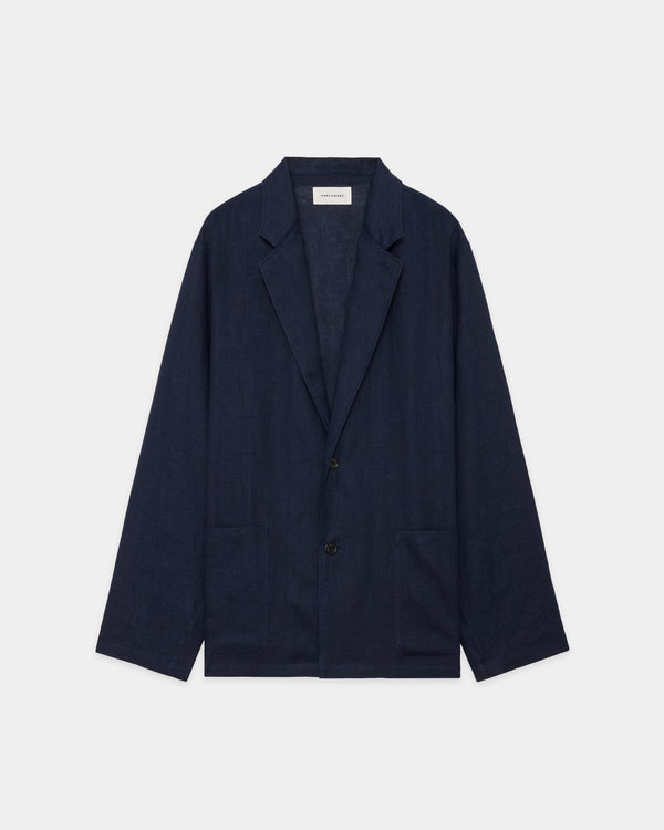 HEMP SHIRTING SHIRT JACKET, Navy