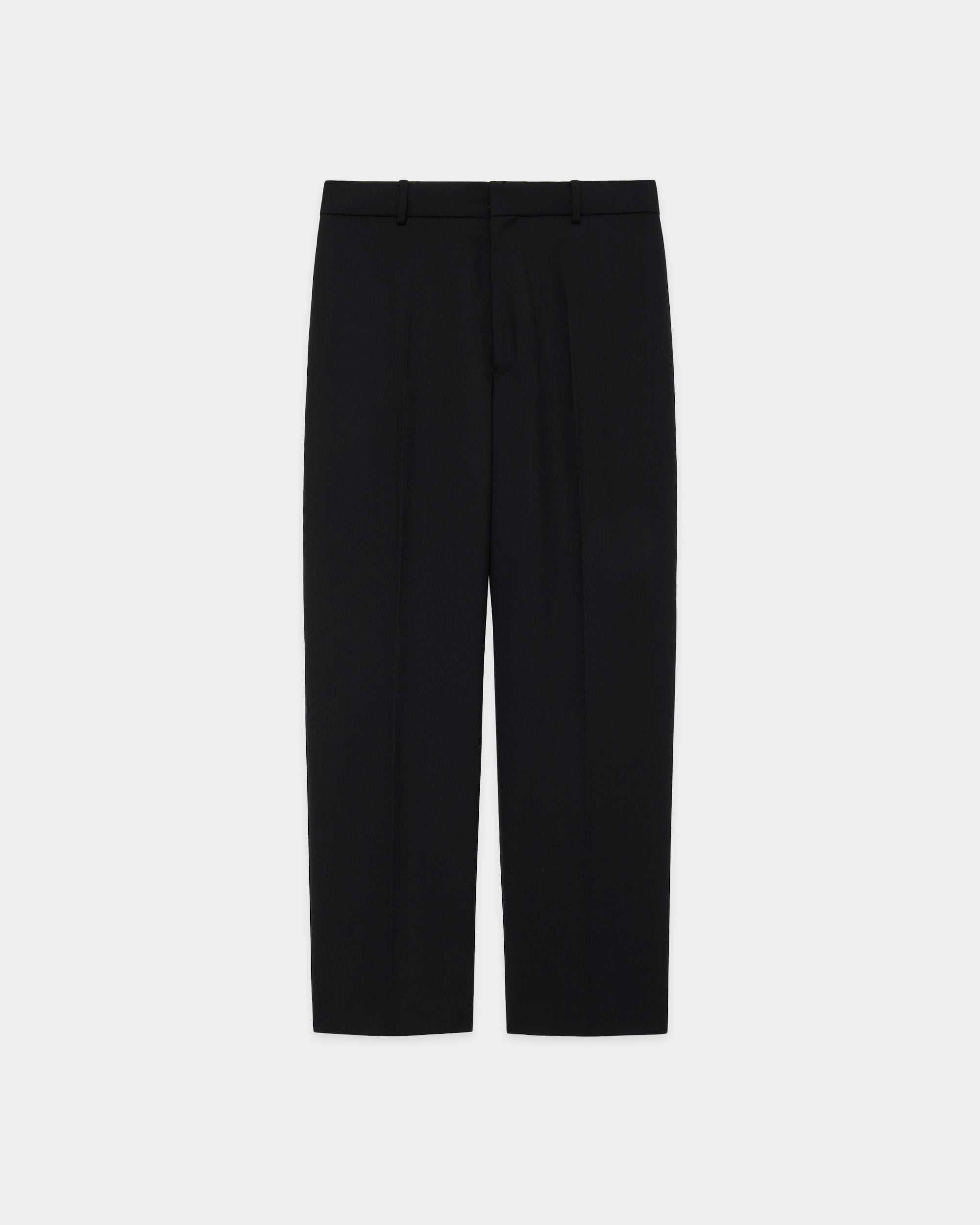 3/60 オーガニックウールサバイバルクロス® / フラットテーパードトラウザーズ, Black
