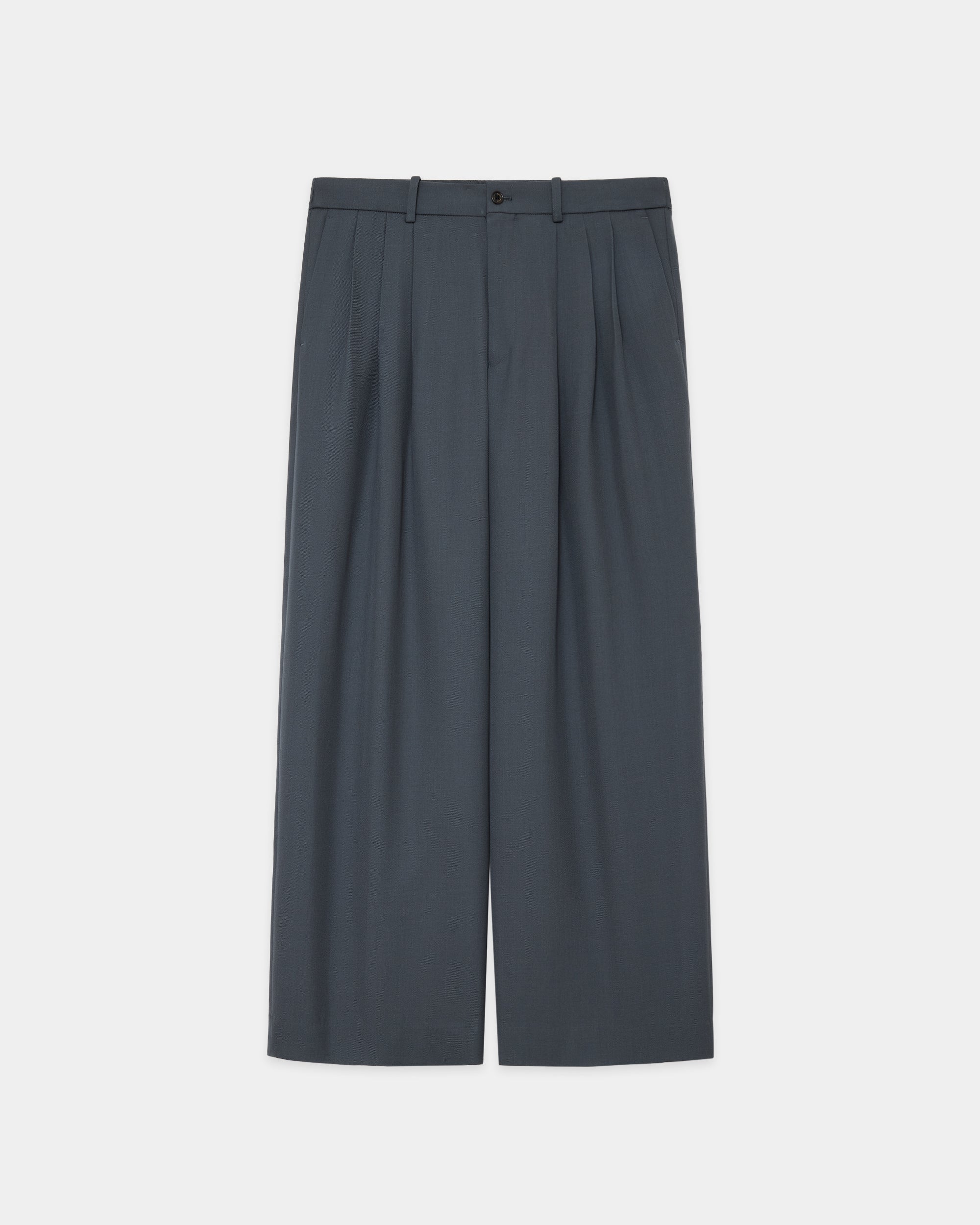 3/60 オーガニックウールサバイバルクロス® / トリプルプリーテッドワイドトラウザーズ, Forest Gray