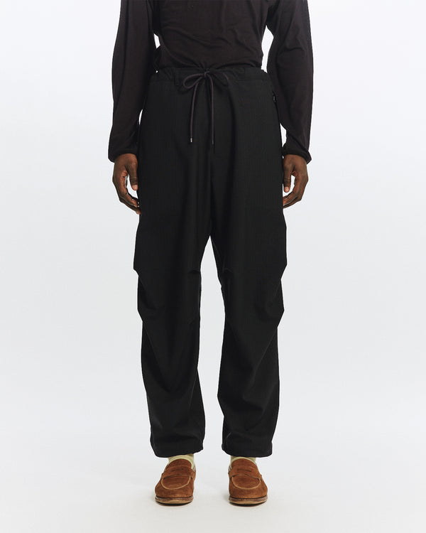 2/60 WOOL RIPSTOP TRACK PANTS, Black