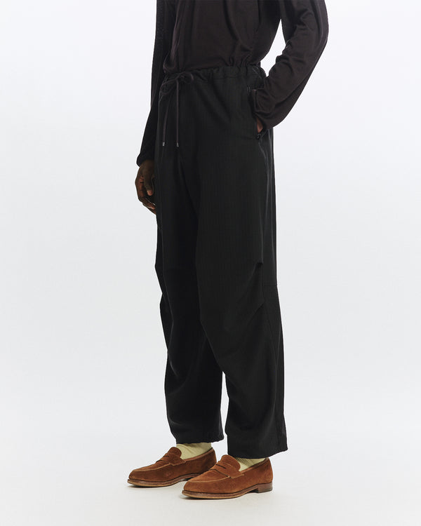 2/60 WOOL RIPSTOP TRACK PANTS, Black