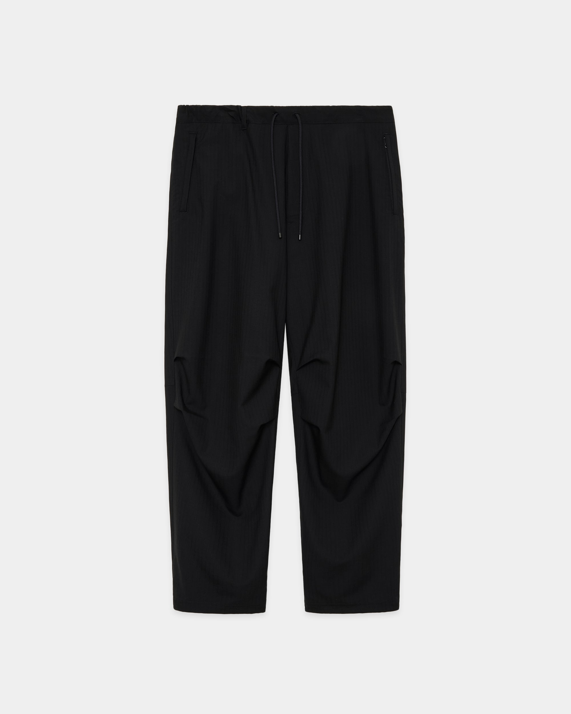 2/60 WOOL RIPSTOP TRACK PANTS, Black