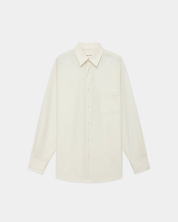SUPER 160s WASHABLE  WOOL OXFORD COMFORT FIT SHIRT, Pearl Gray