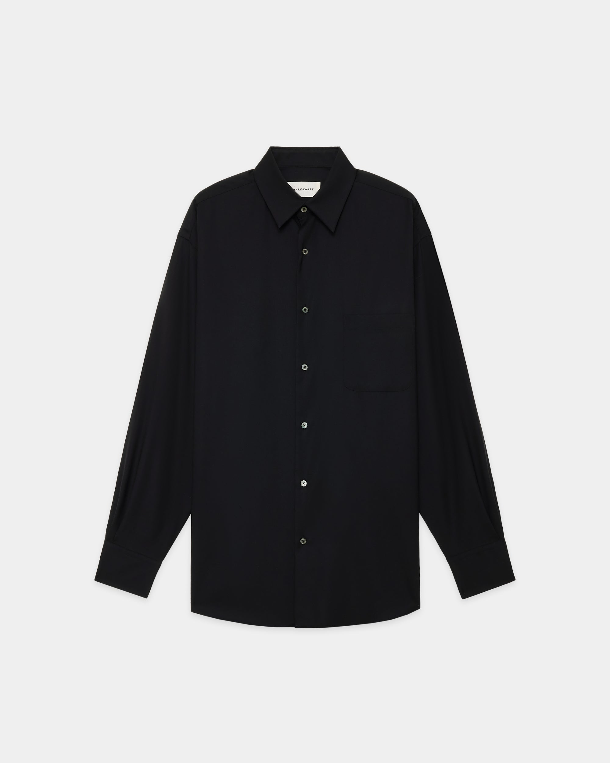 SUPER 160s WASHABLE  WOOL OXFORD COMFORT FIT SHIRT, Black