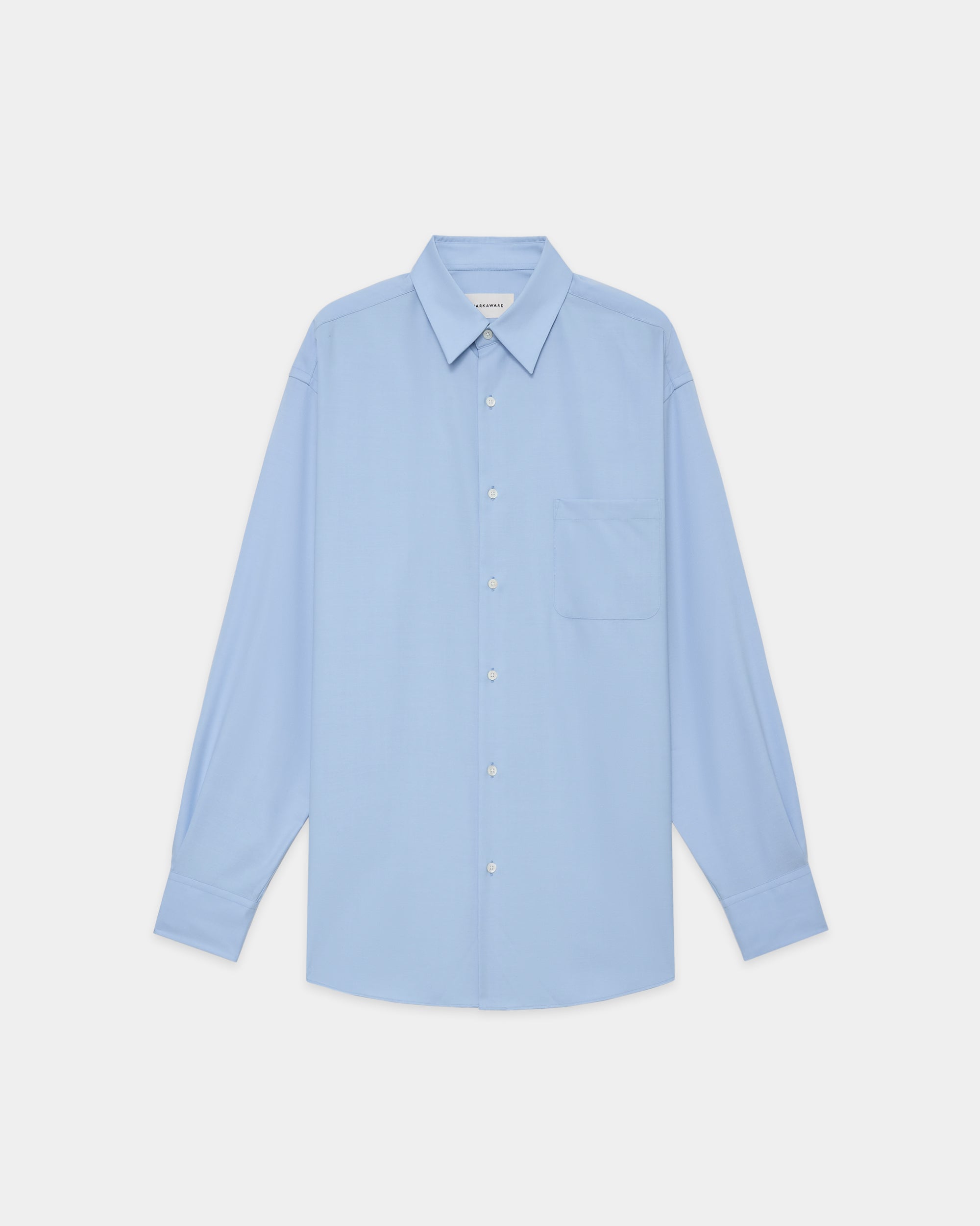 SUPER 160s WASHABLE  WOOL OXFORD COMFORT FIT SHIRT, Saxe
