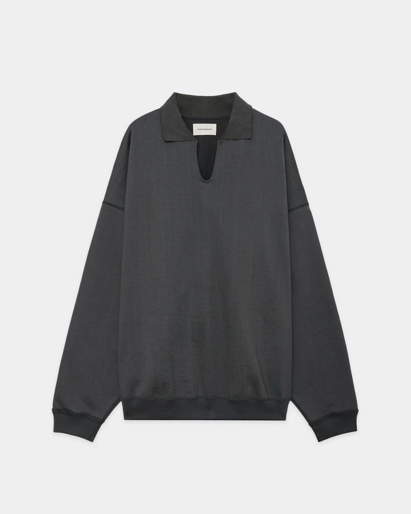 オーガニックコットンヘビー吊裏毛 / スキッパーヒュージスウェット, Forest Gray