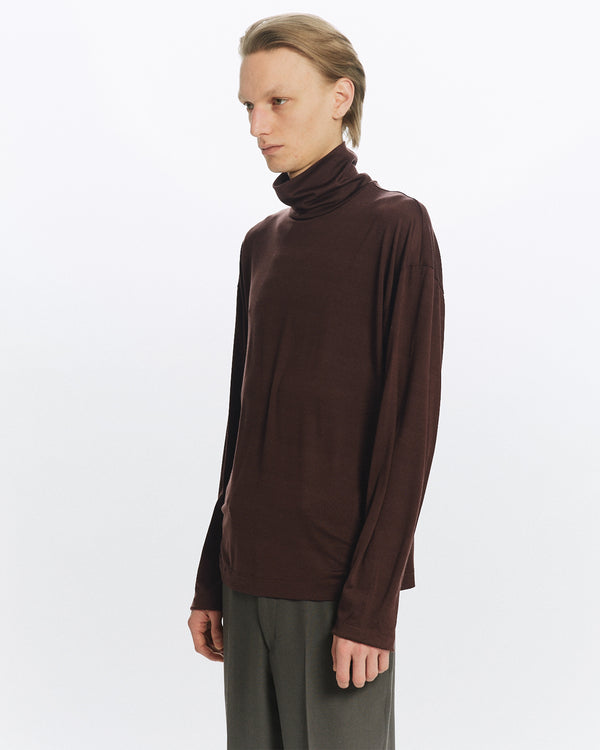 SUPER 160s WOOL WASHABLE KNIT LONG SLEEVE TURTLE NECK, Olive Drab