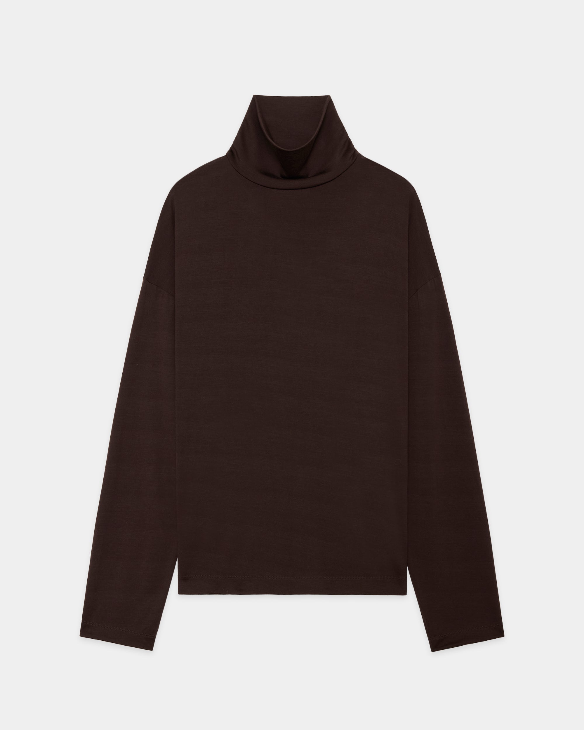 SUPER 160s WOOL WASHABLE KNIT LONG SLEEVE TURTLE NECK, Olive Drab