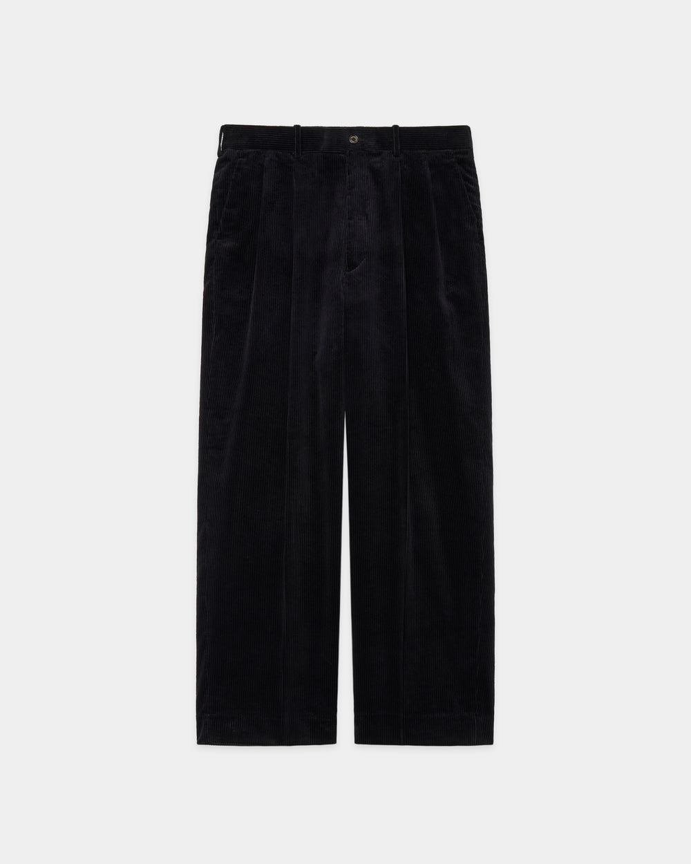 オーガニックコットン 6W コーデュロイ / クラシックフィットダブルプリーテッドトラウザーズ, Black
