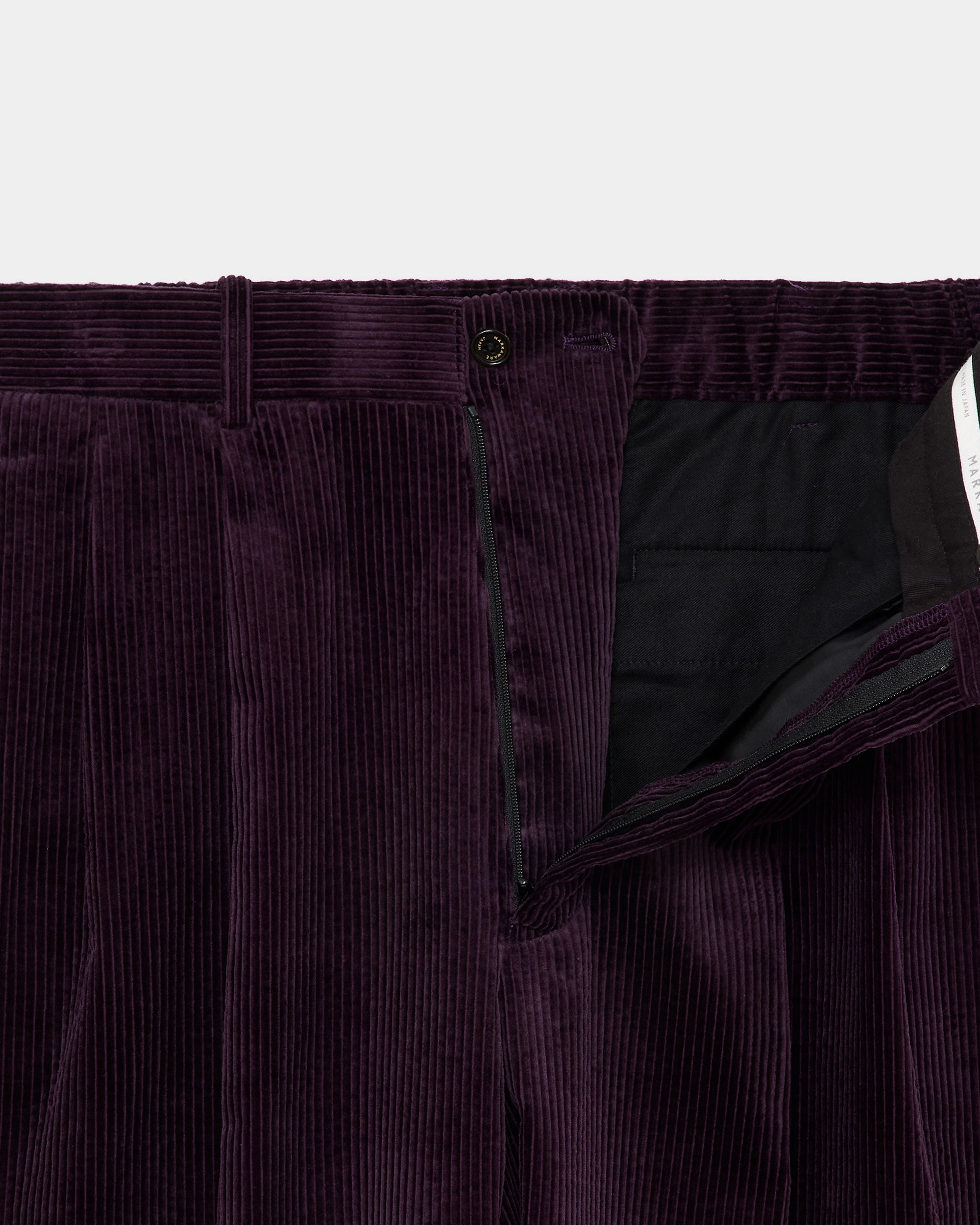 ORGANIC COTTON 6-WALE CORDUROY CLASSIC FIT DOUBLE PLEATED TROUSERS, Purple