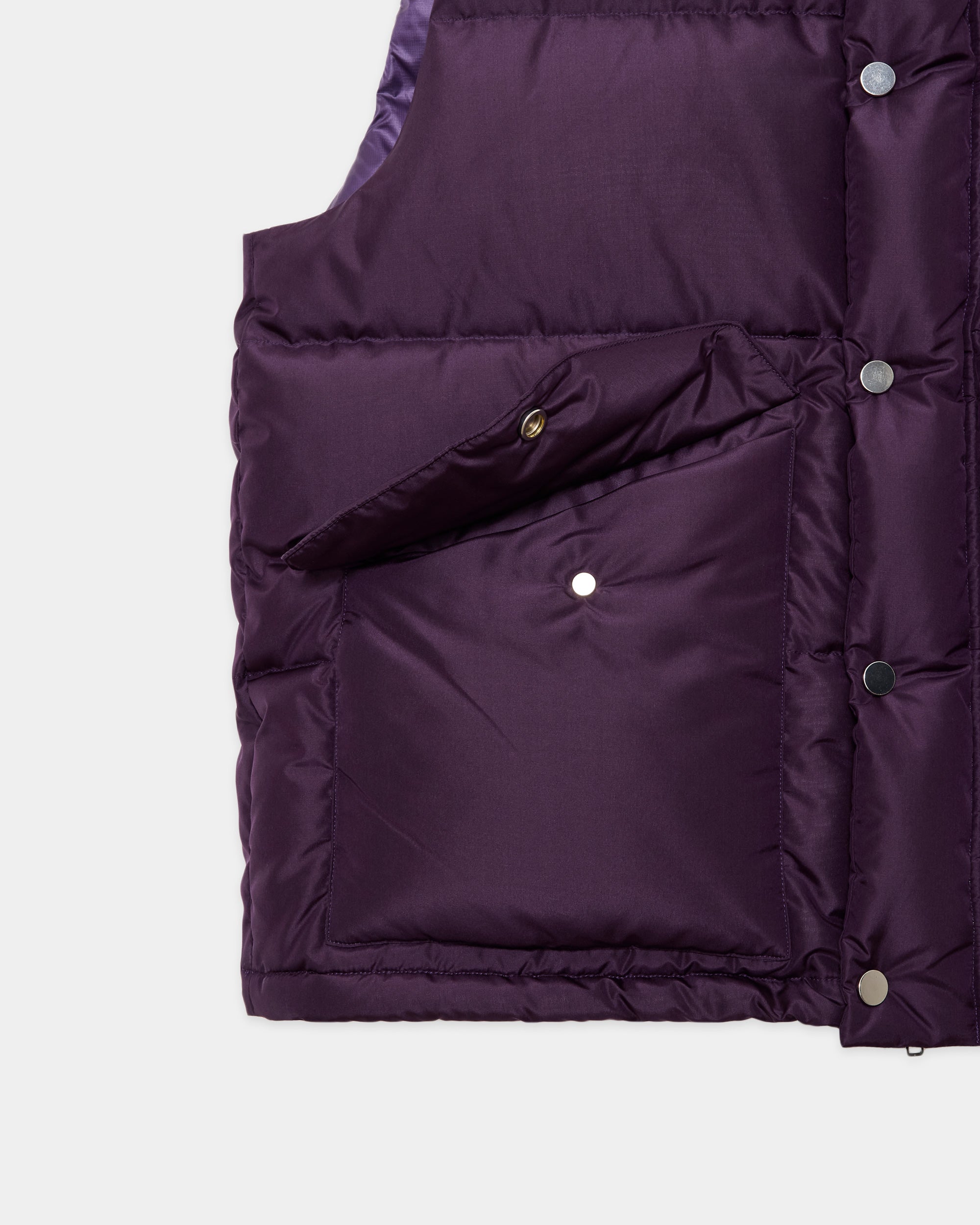 SILK TAFFETA SILK DOWN VEST, Purple