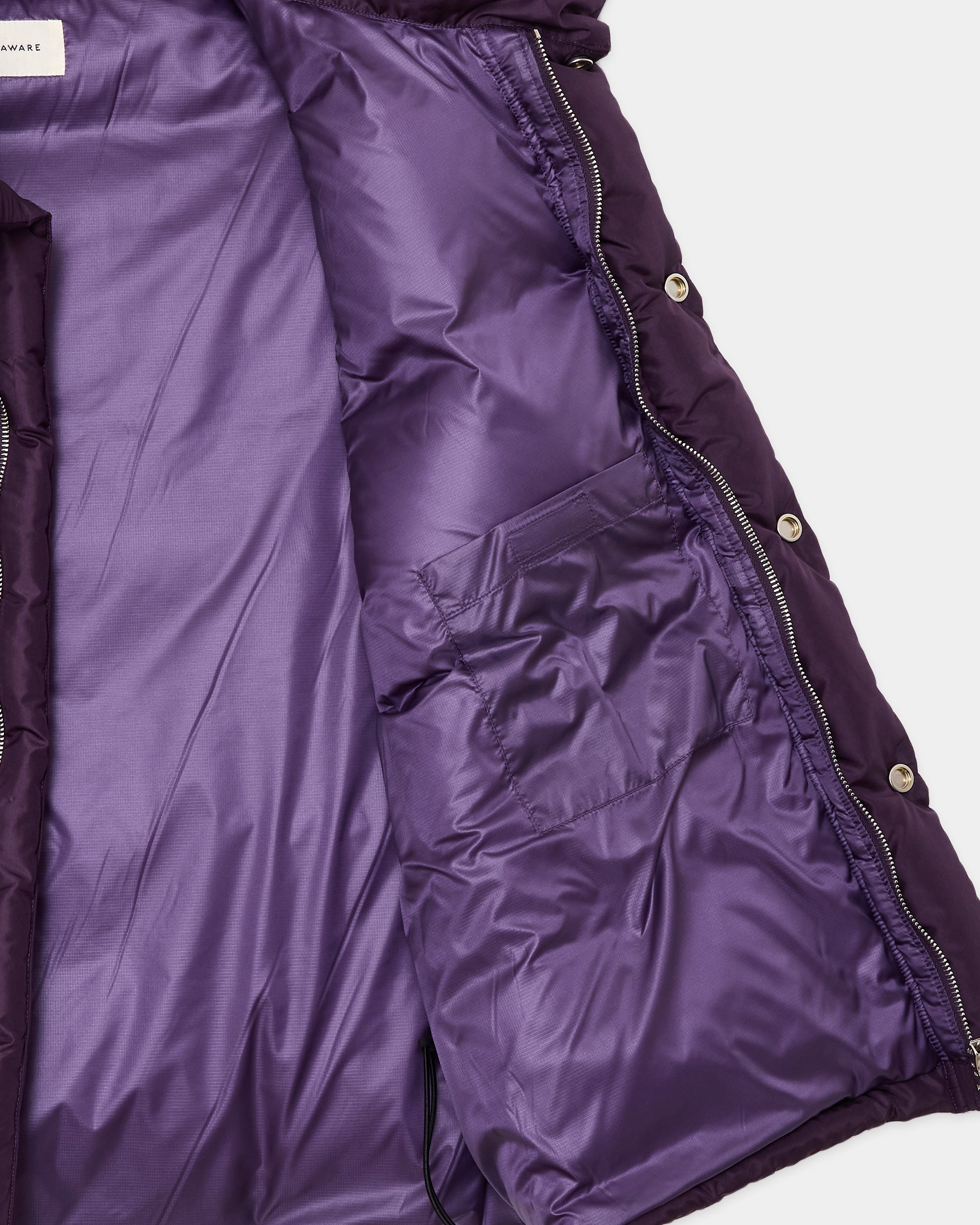 SILK TAFFETA SILK DOWN VEST, Purple