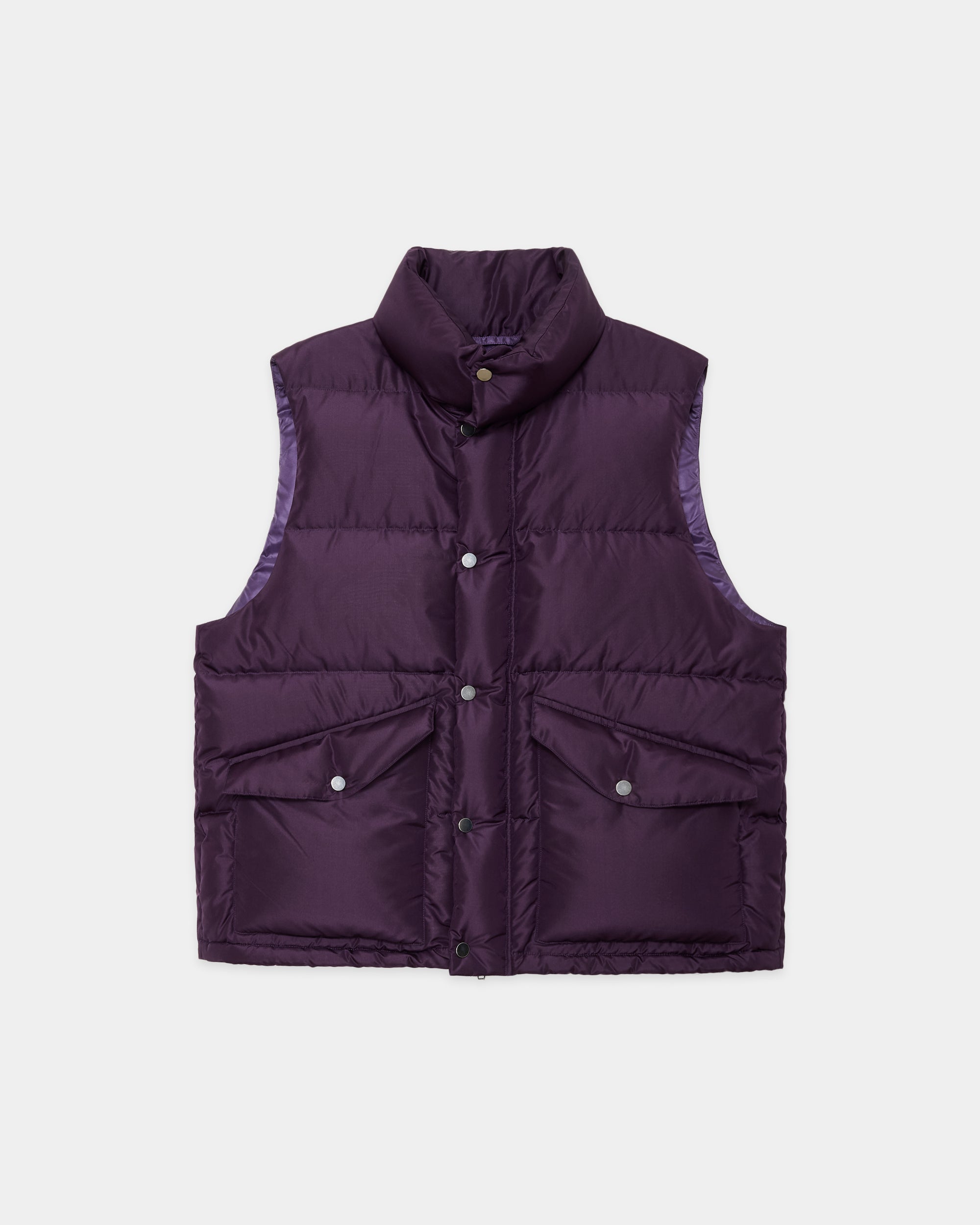 SILK TAFFETA SILK DOWN VEST, Purple