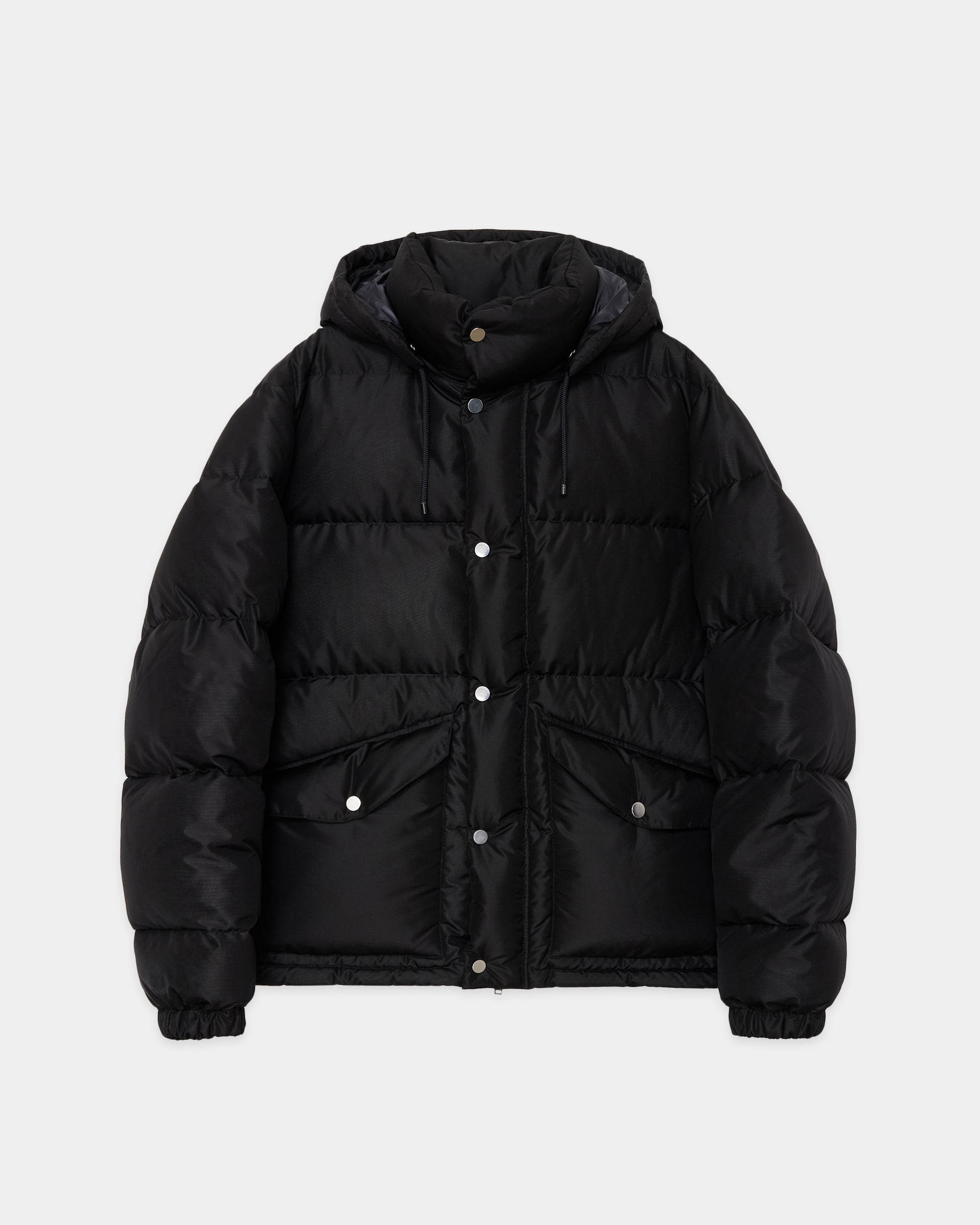 SILK TAFFETA SILK DOWN PARKA, Black