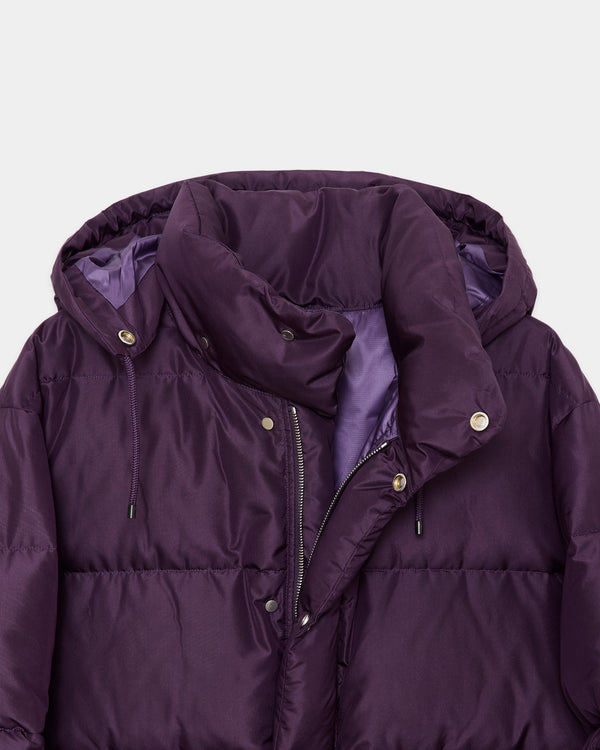 SILK TAFFETA SILK DOWN PARKA, Purple