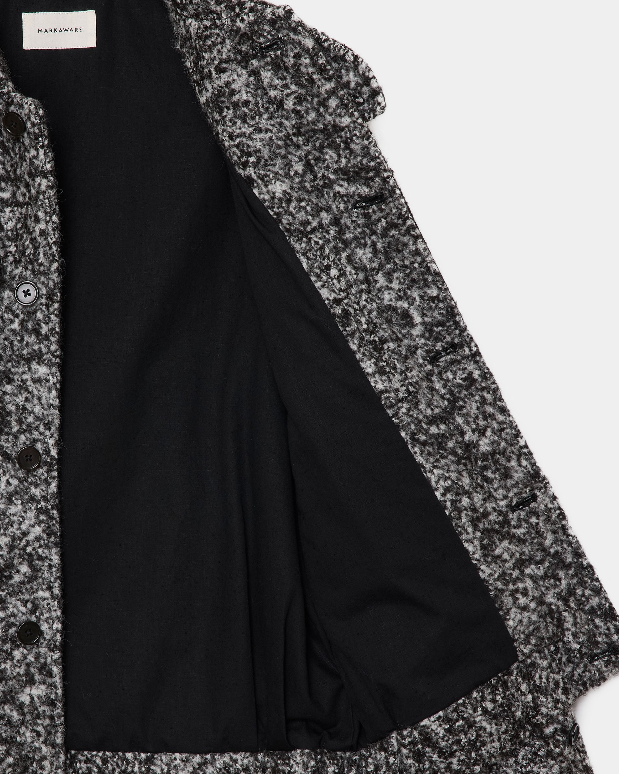 アルパカループツイード / フライングマンジャケット, N Black × N White