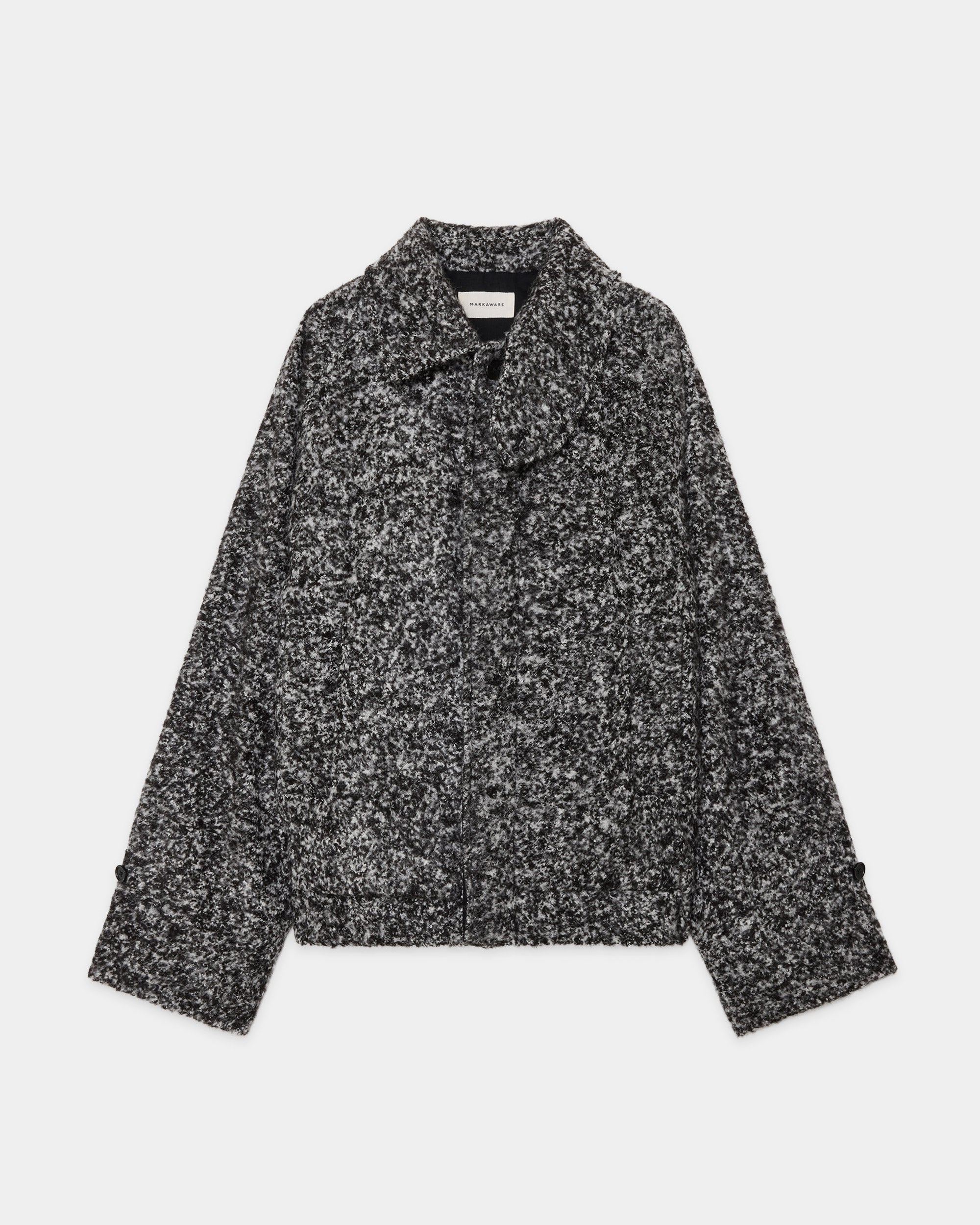 アルパカループツイード / フライングマンジャケット, N Black × N White