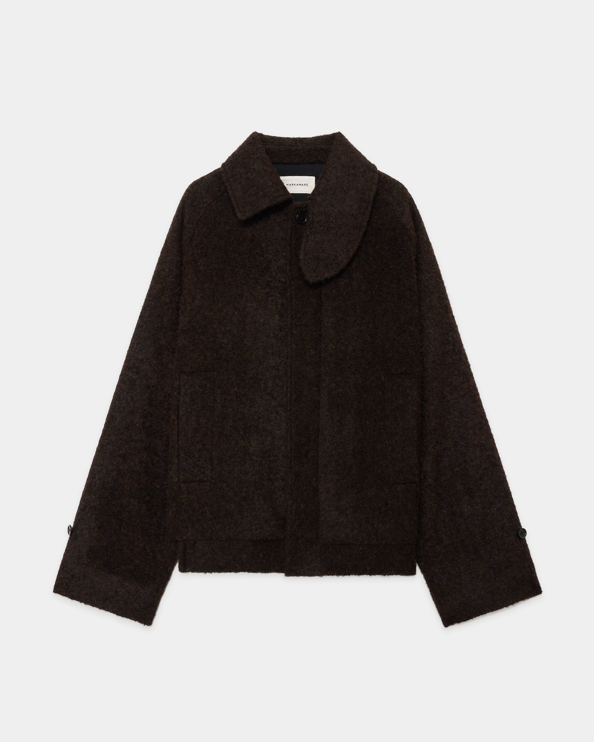 アルパカループツイード / フライングマンジャケット, N Black × N Brown