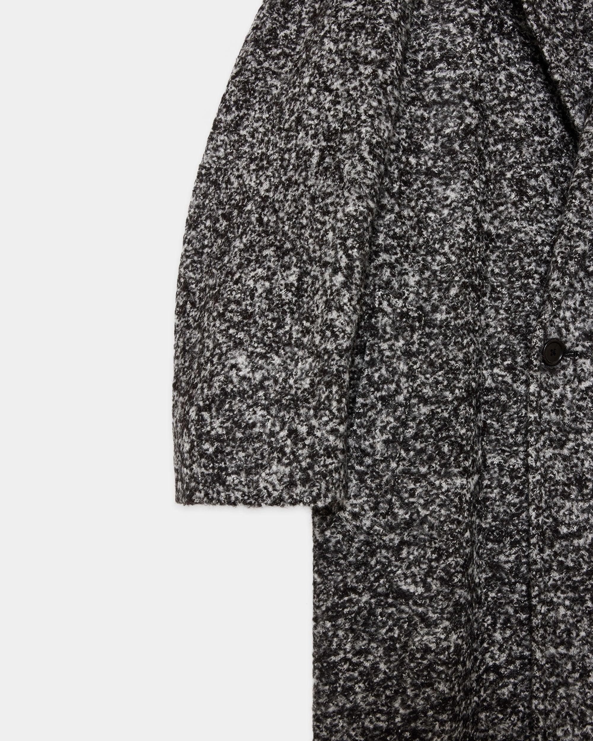 アルパカループツイード / ダブルブレステッドオーバーコート, N Black × N White