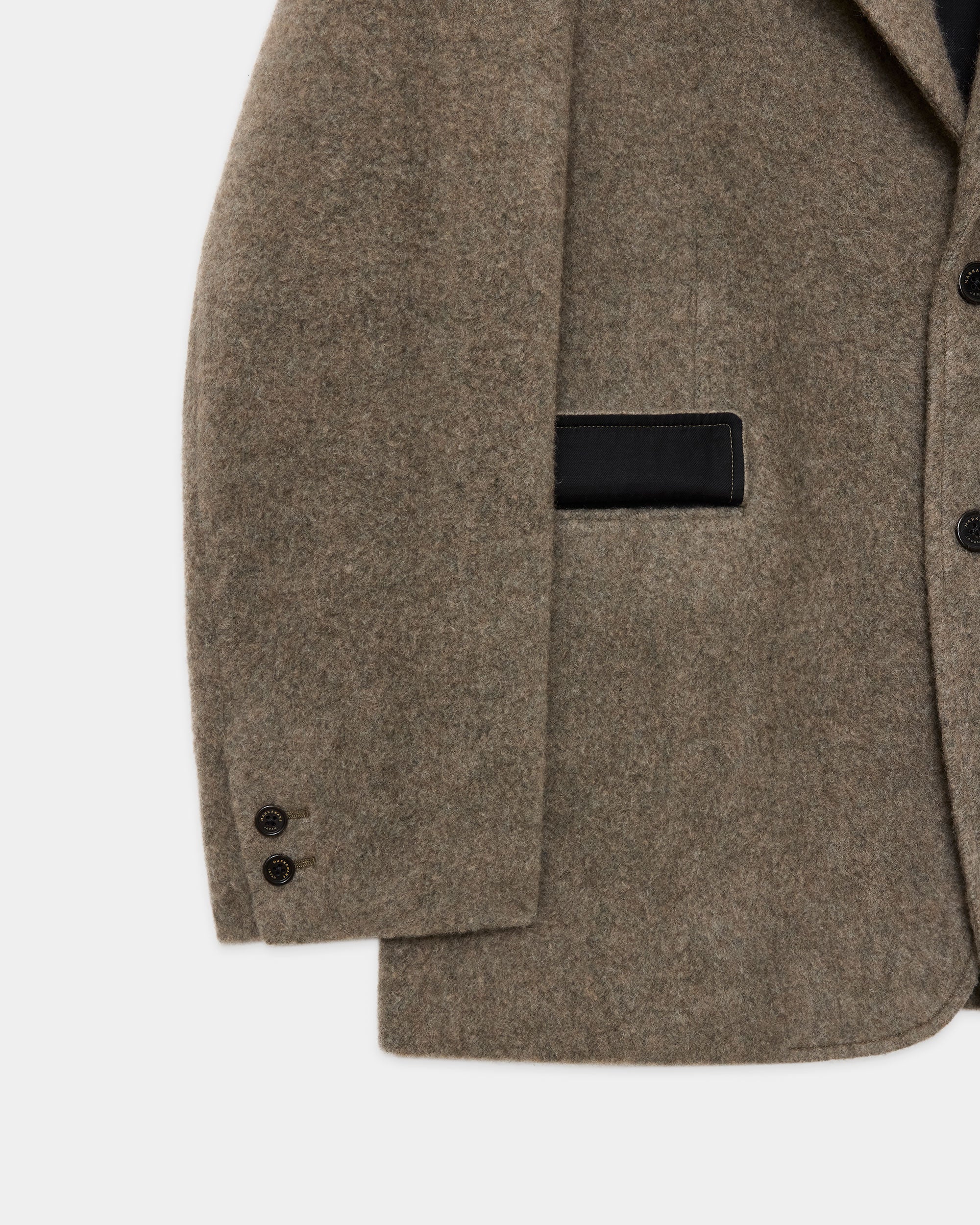 ウールカシミヤナッピングワッシャー /  ハントリージャケット, Green Beige