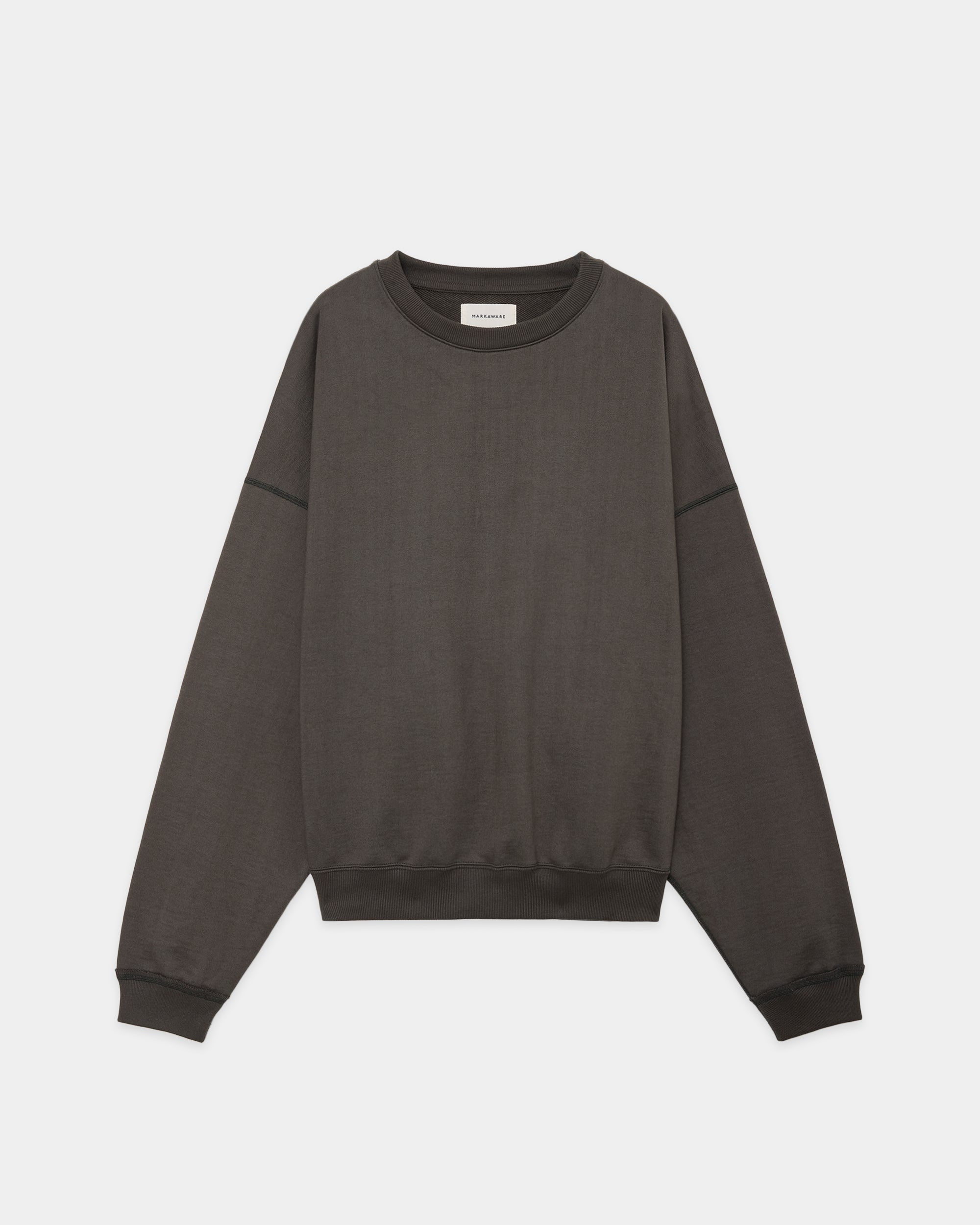 Organic Cotton Heavy Fleece Huge Short Sweat, Charcoal