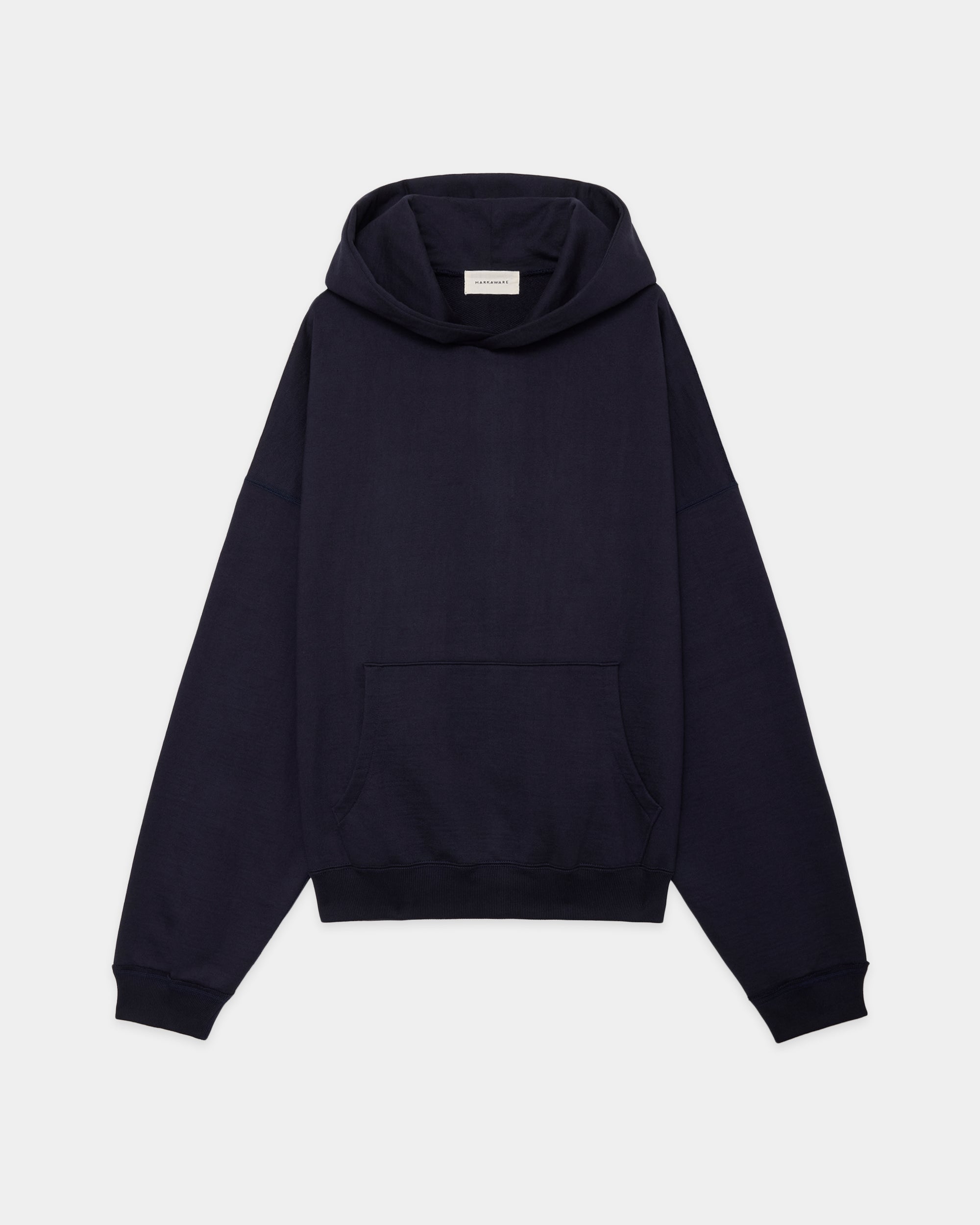 オーガニックコットンヘビー吊裏毛 / ヒュージショートパーカー, D Navy