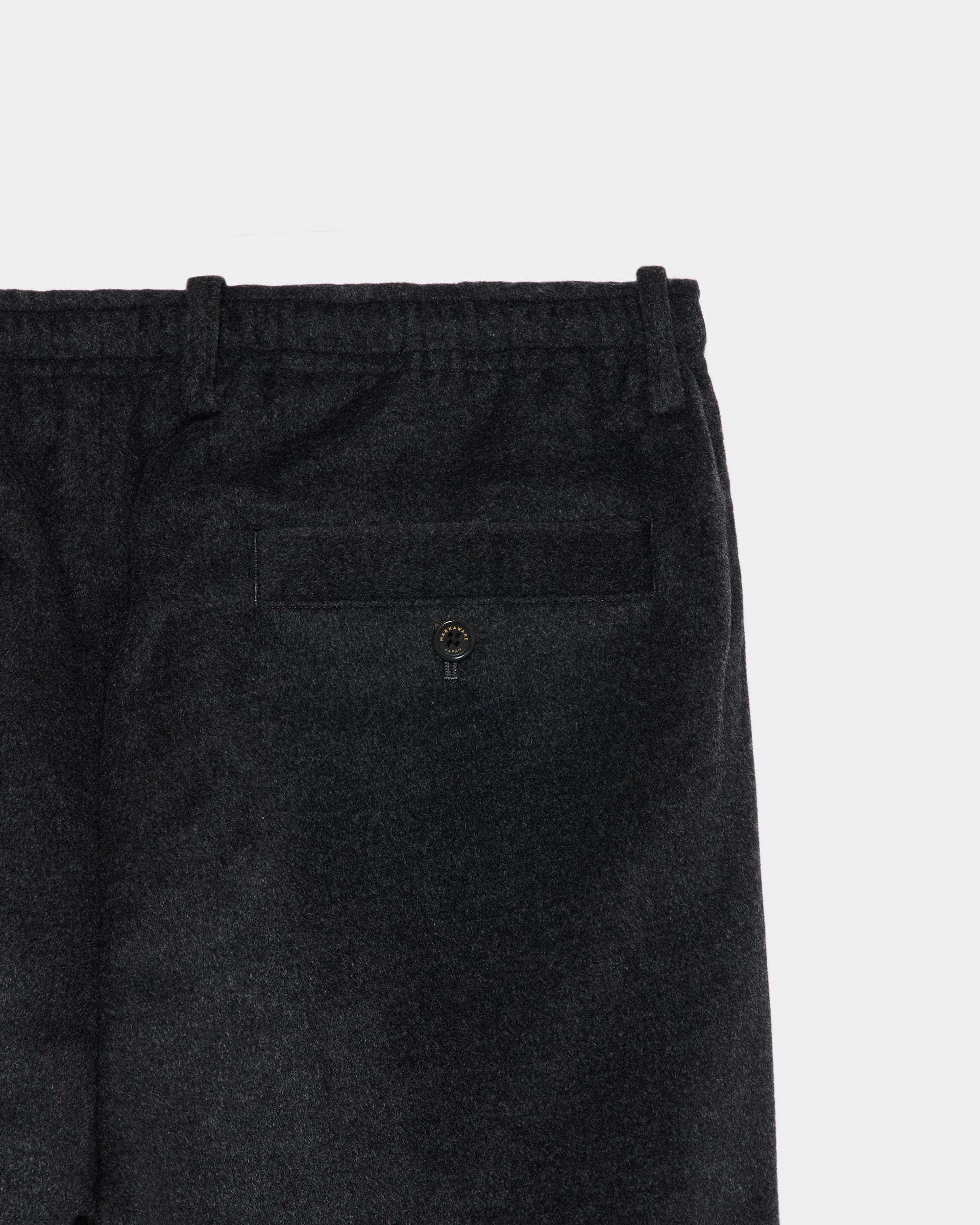 【PARKING別注】 カシミヤフランネル / ダブルプリーテッドイージートラウザーズ, Charcoal