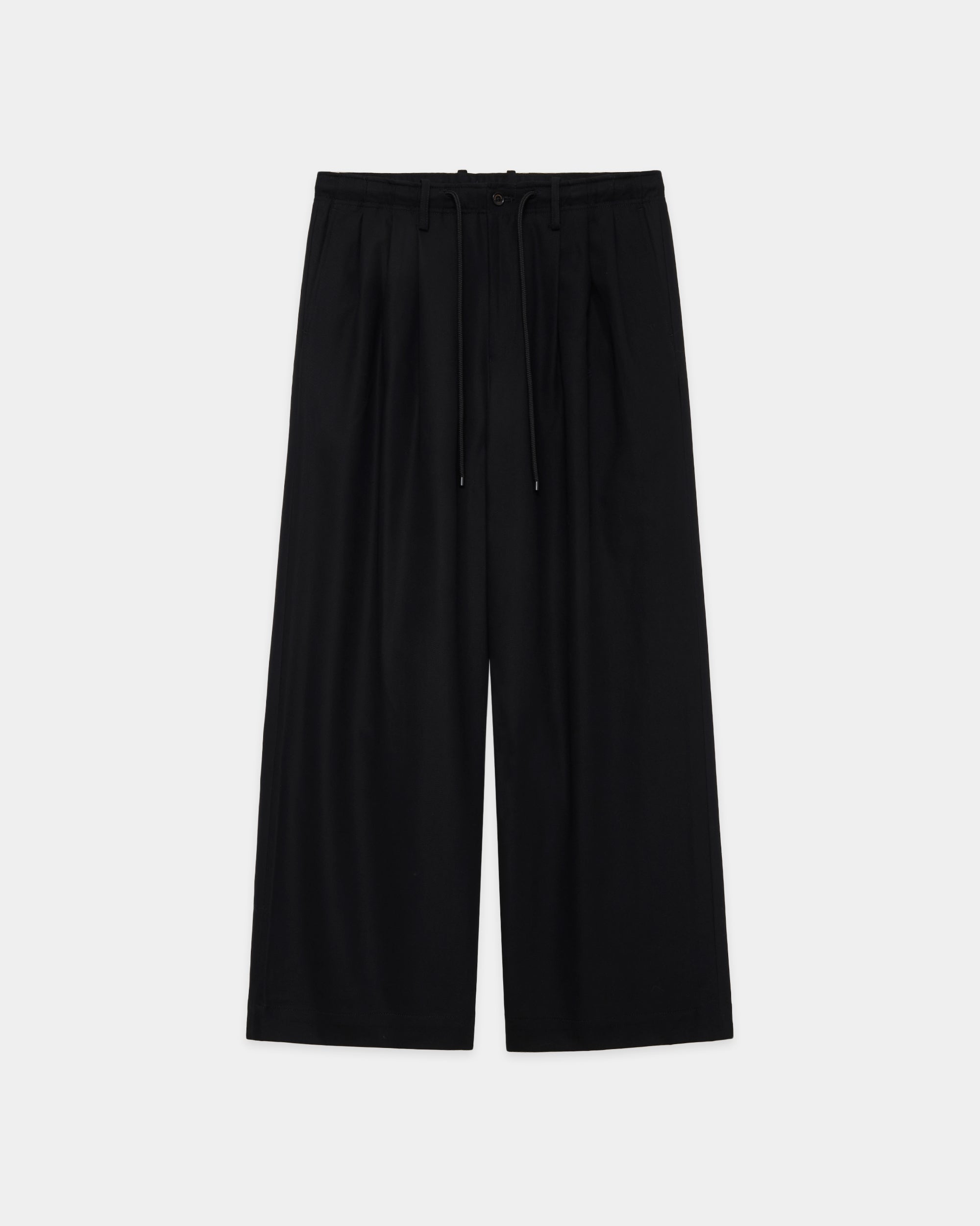 【STUDIOUS別注】オーガニックコットンサバイバルクロス /トリプルプリーテッド イージートラウザーズ, Black