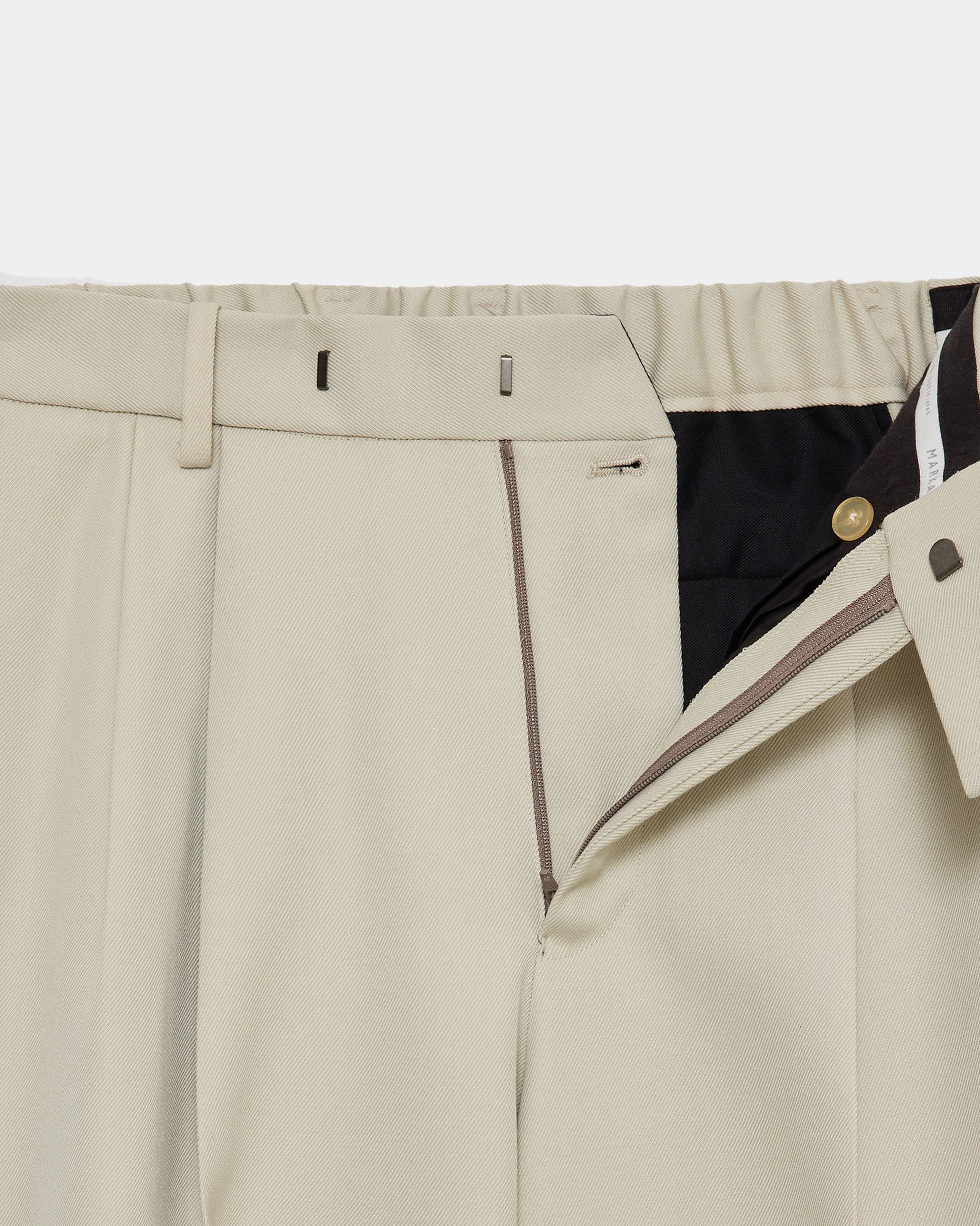 ポルワース 3/2 ハードツイル / ダブルプリーテッドセミイージートラウザーズ, Greige