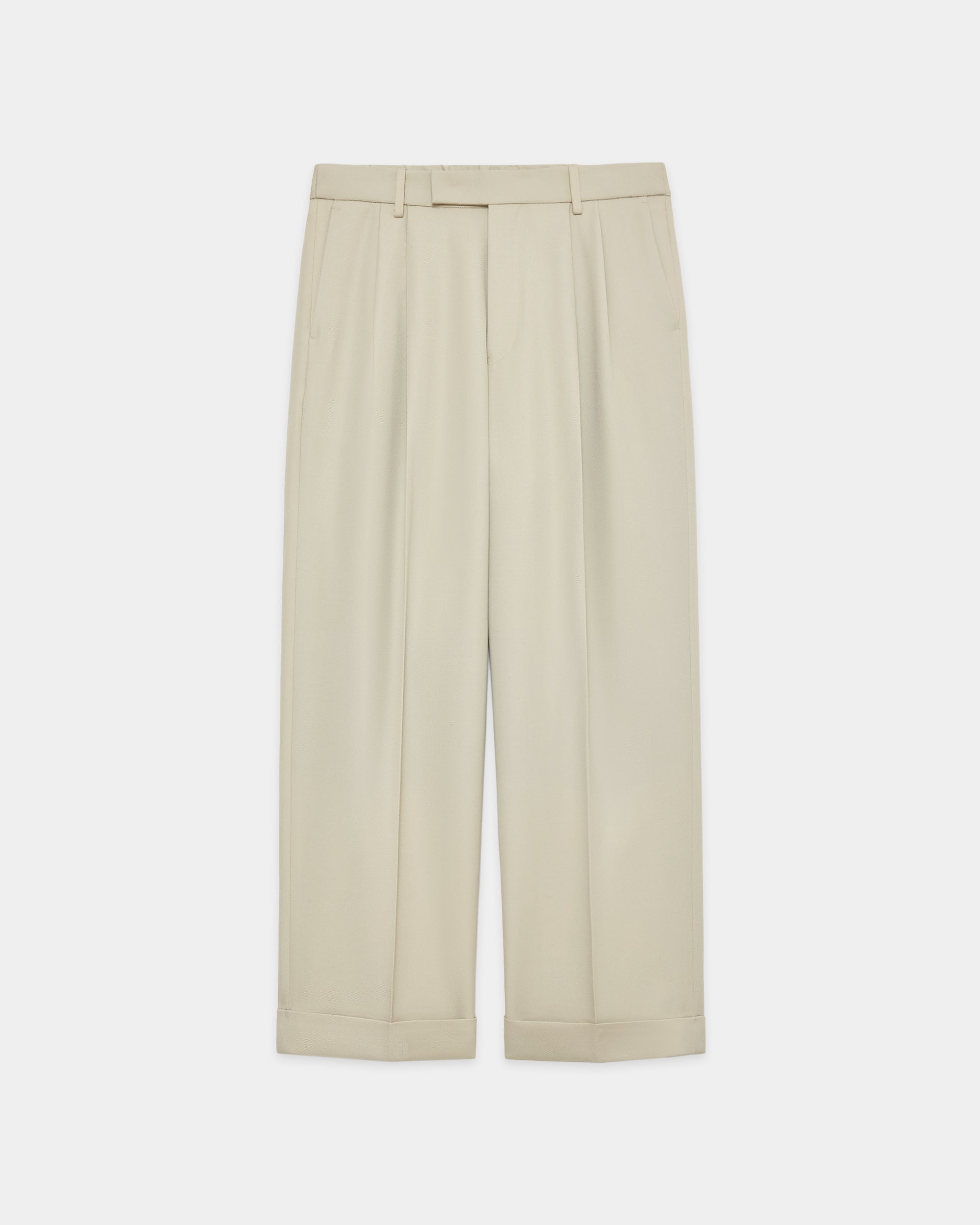 ポルワース 3/2 ハードツイル / ダブルプリーテッドセミイージートラウザーズ, Greige