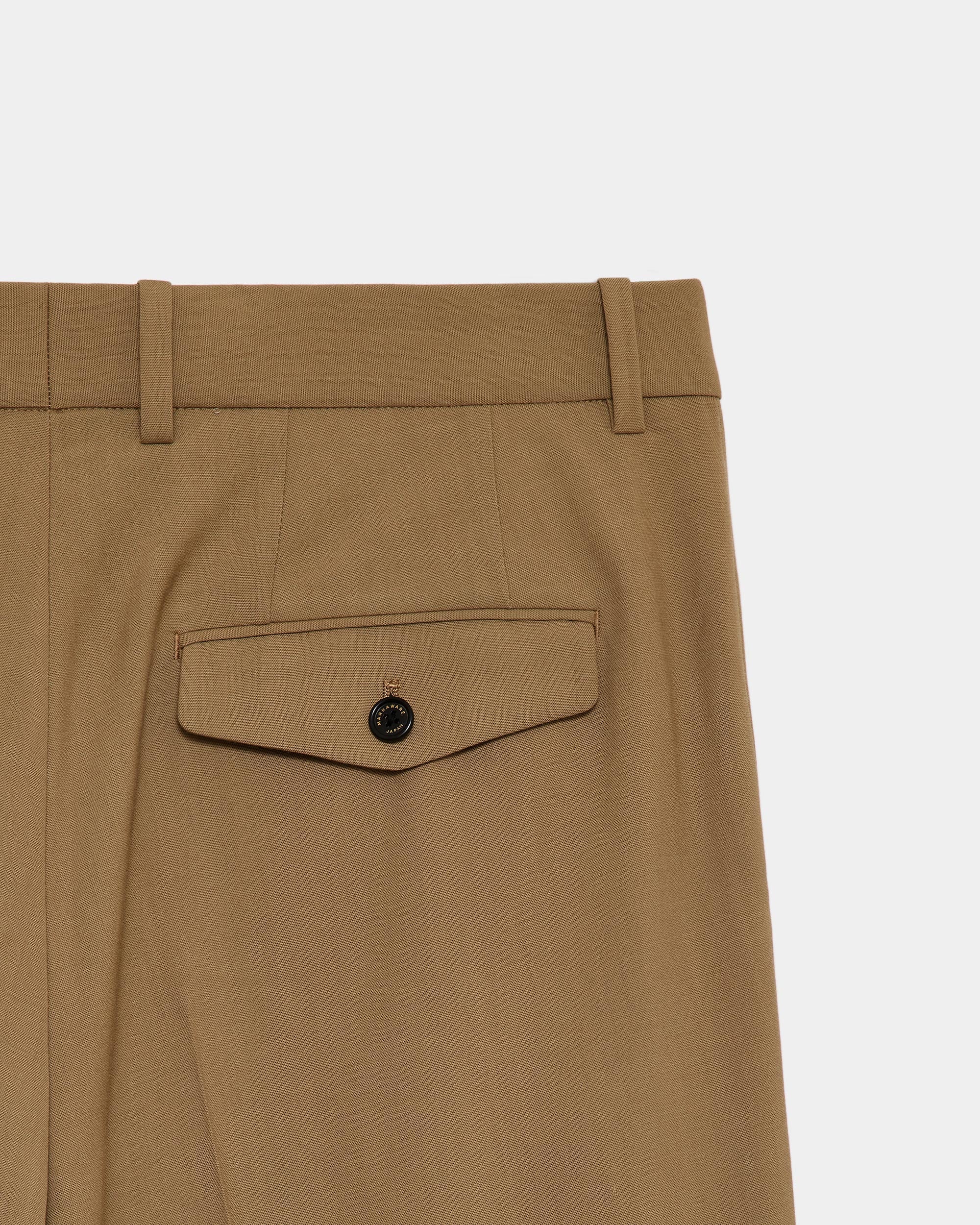 3/72アルゼンチンウールトロピカルサバイバルクロス / フラットフロントワイドトラウザーズ, Beige