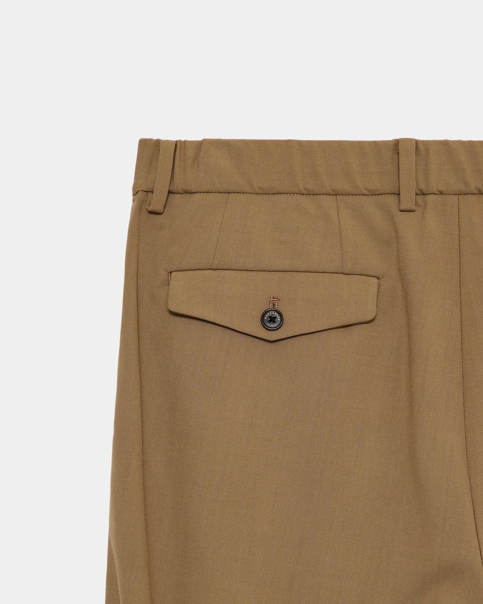 3/72 アルゼンチンウール トロピカル・サバイバル・クロス / トリプルプリーテッド ワイドトラウザーズ, Beige