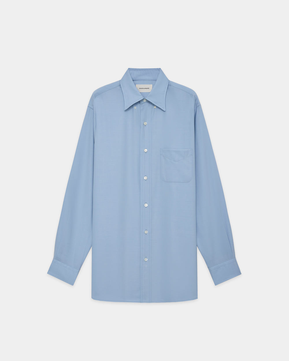 スーパー160s防縮ウールオックスフォード / レギュラーフィットポロカラーシャツ, Saxe