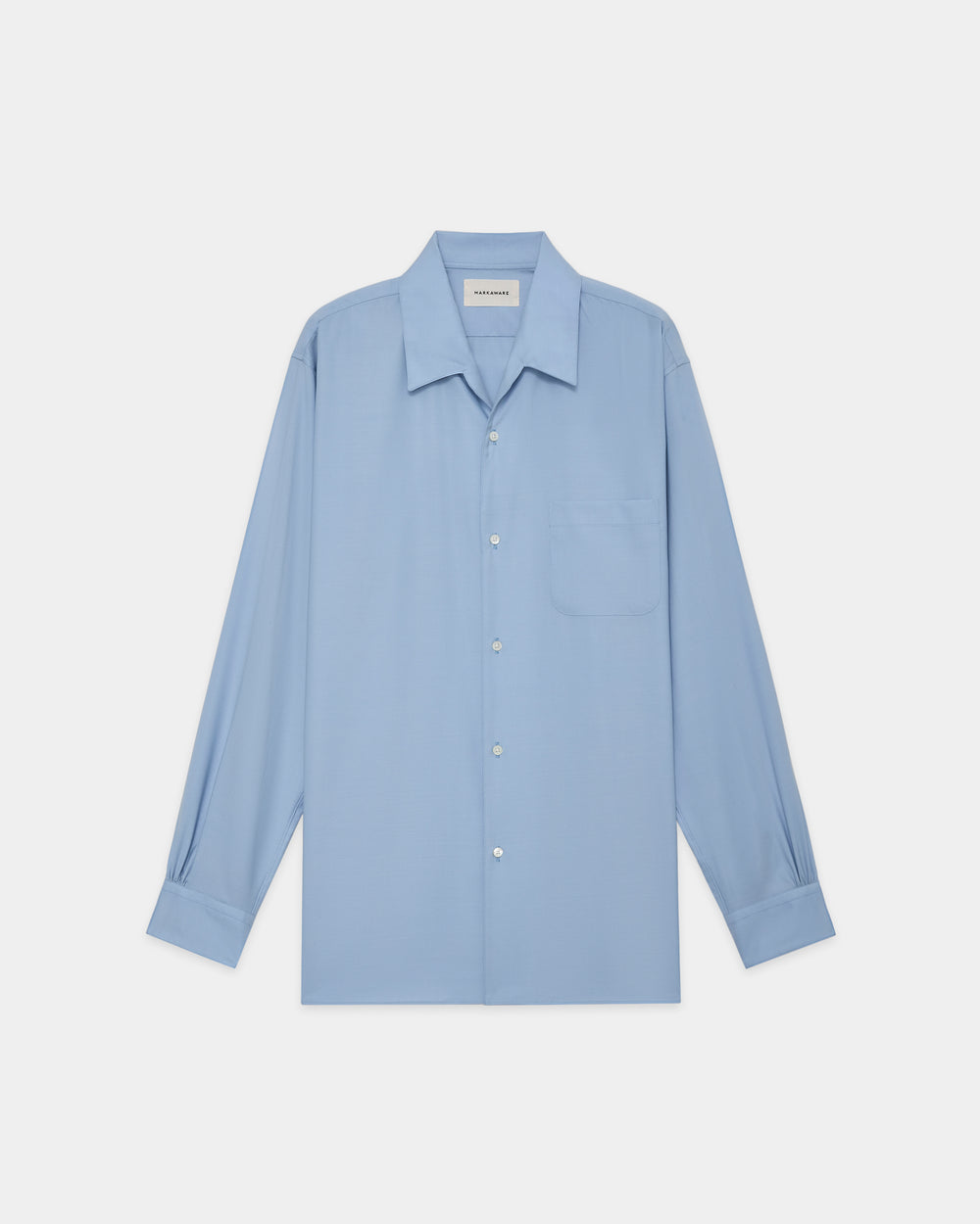 スーパー160s防縮ウールオックスフォード / イタリアンオープンカラーシャツ, Saxe