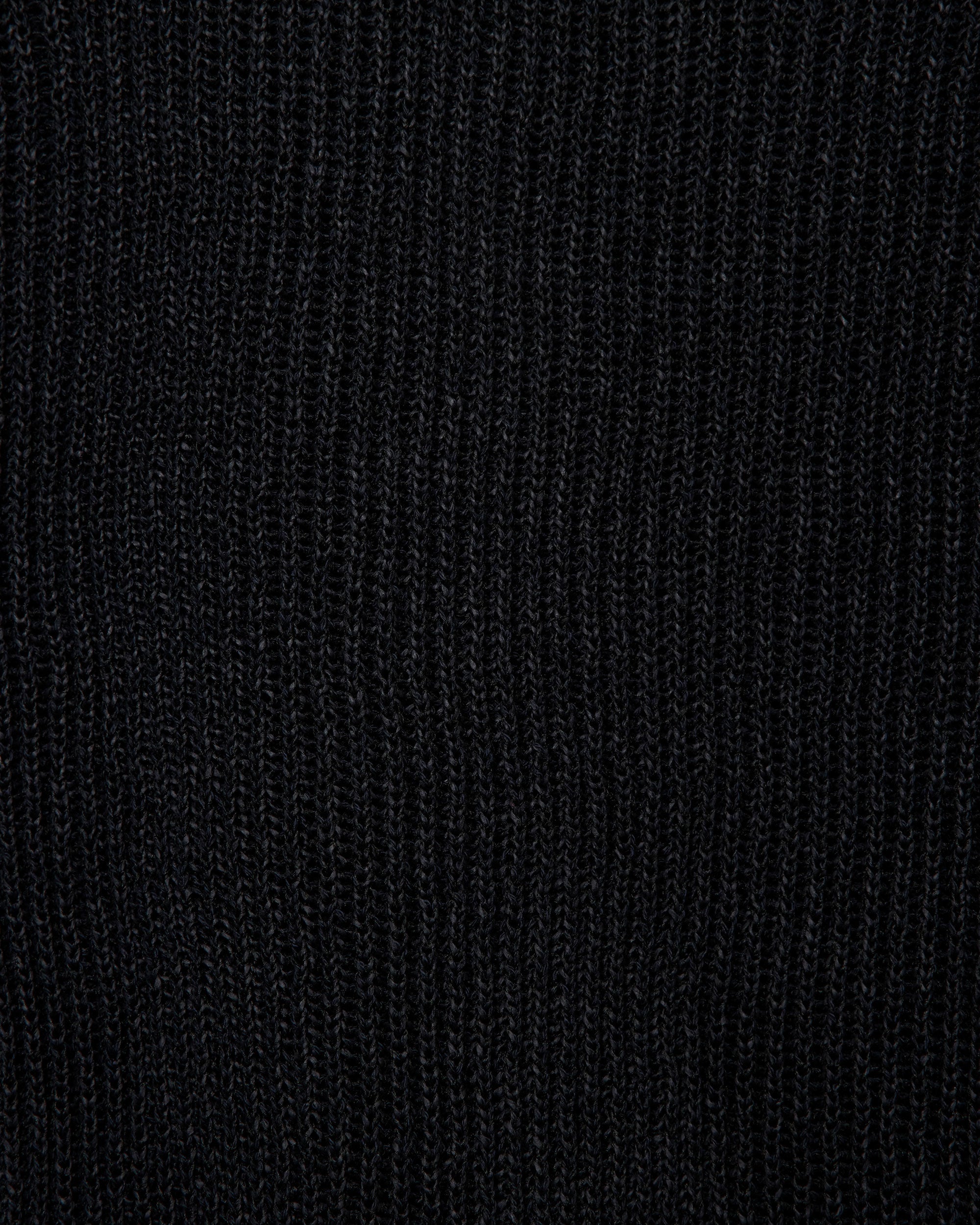 オーガニックコットンx和紙xシルクヤーン / クルーネックリブジャンパー, Black