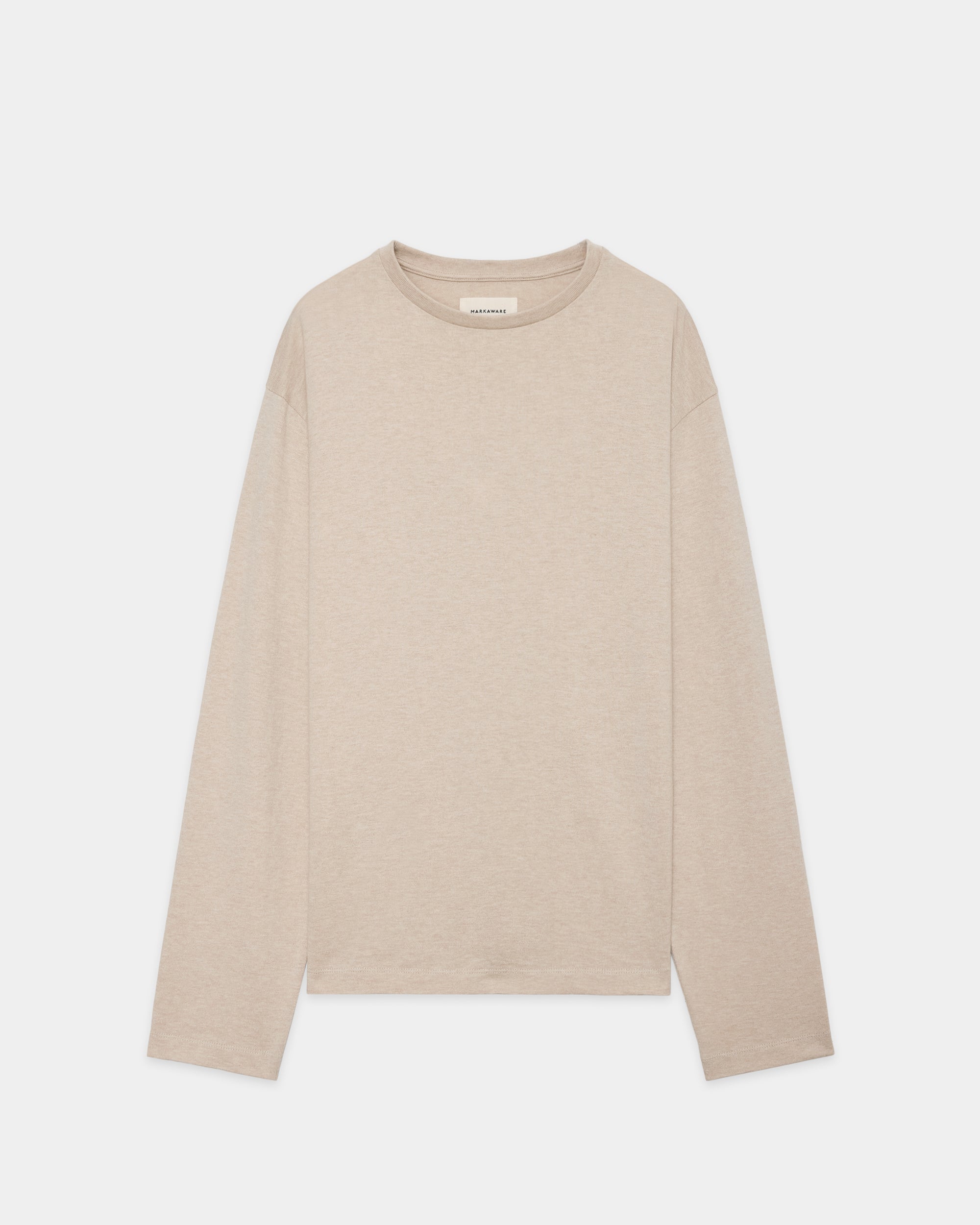 コットン×シルク×カシミヤ吊り天竺 / リラックスフィットTee L/S, Sand