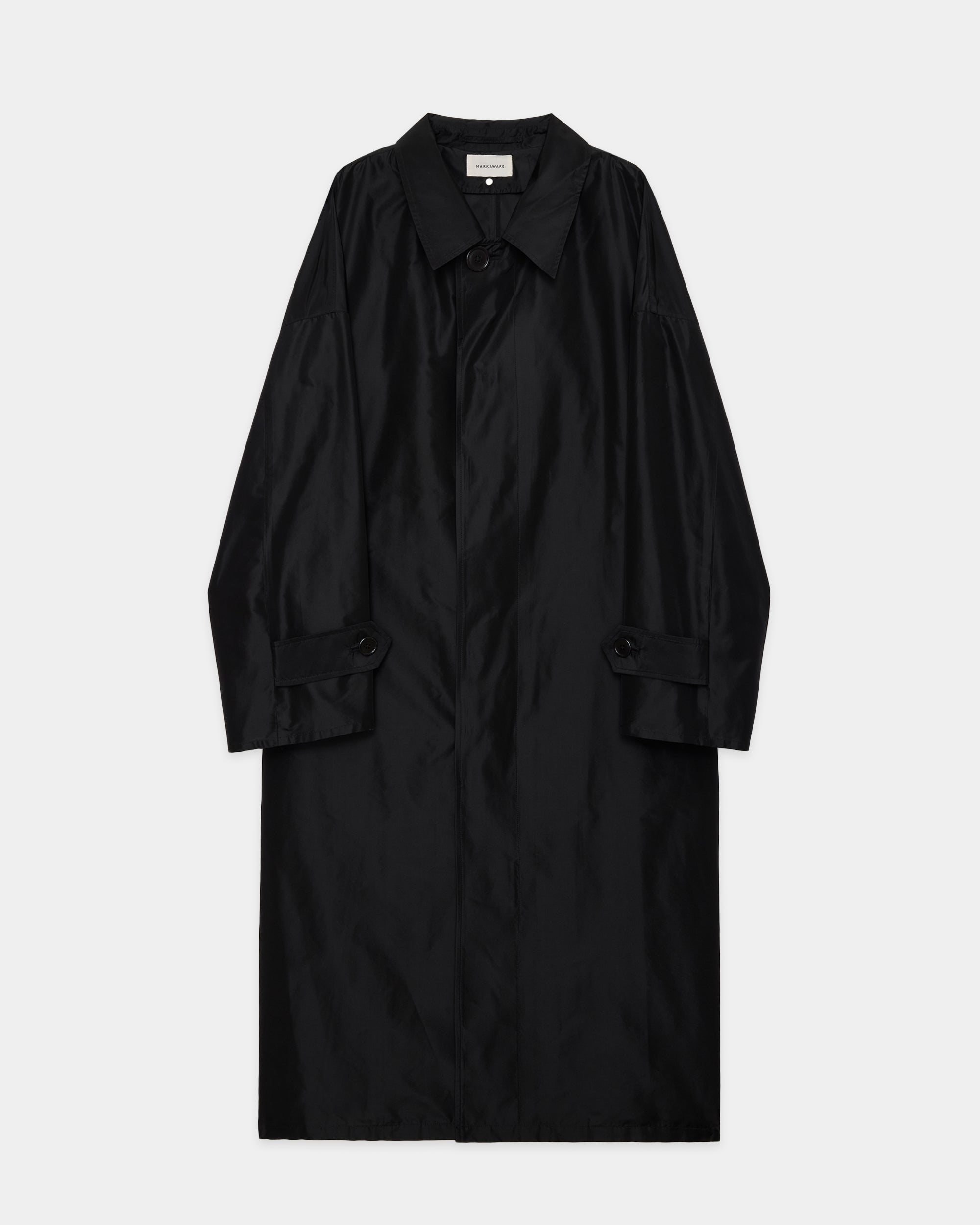 シルクタフタ / フーデットヒュージコート, Black