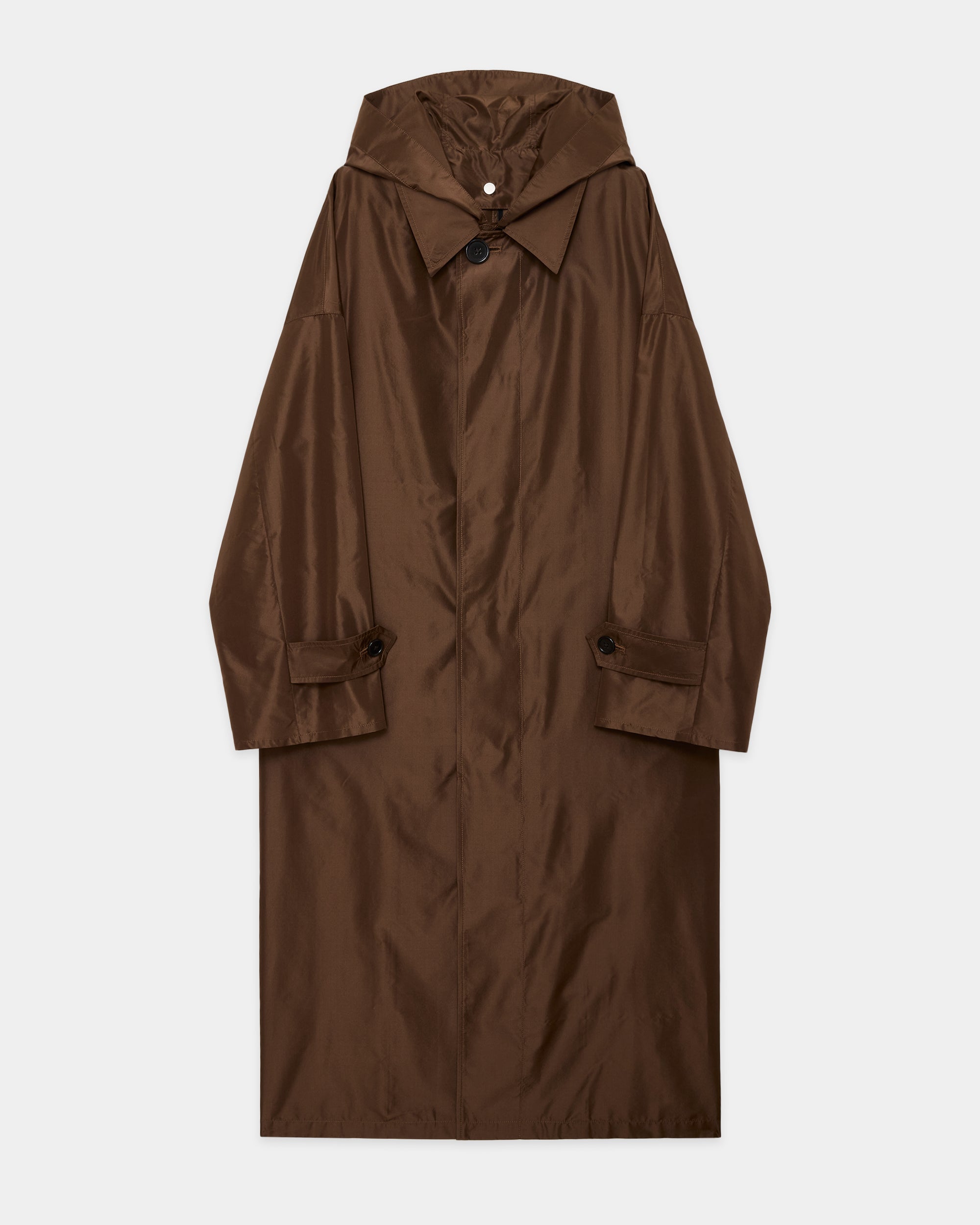 シルクタフタ / フーデットヒュージコート, Burnt Umber