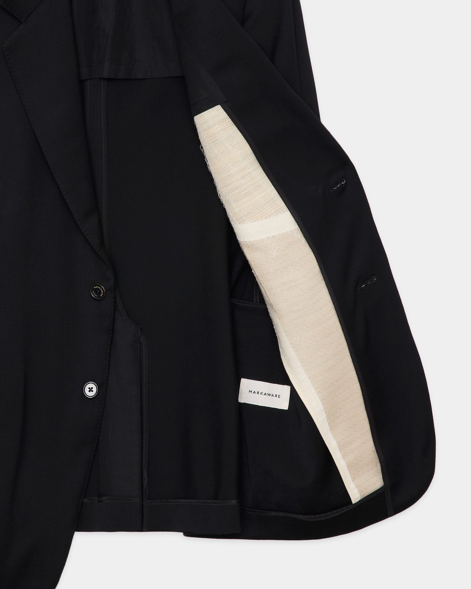 スーパー200s ウールサテン / ギヨームジャケット, Black