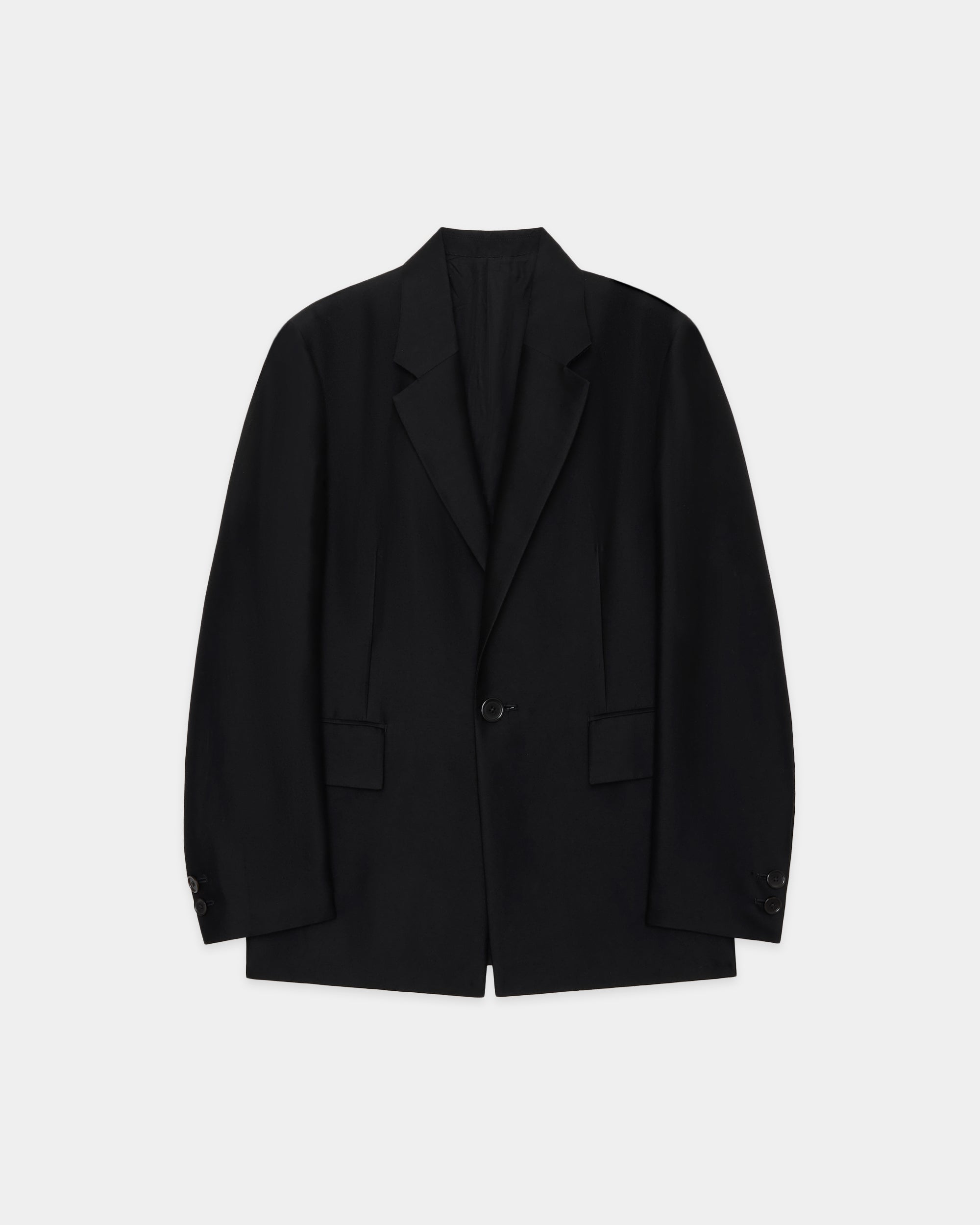 ブラタクシルクxコットンダブルクロス / スクエアジャケット, Black