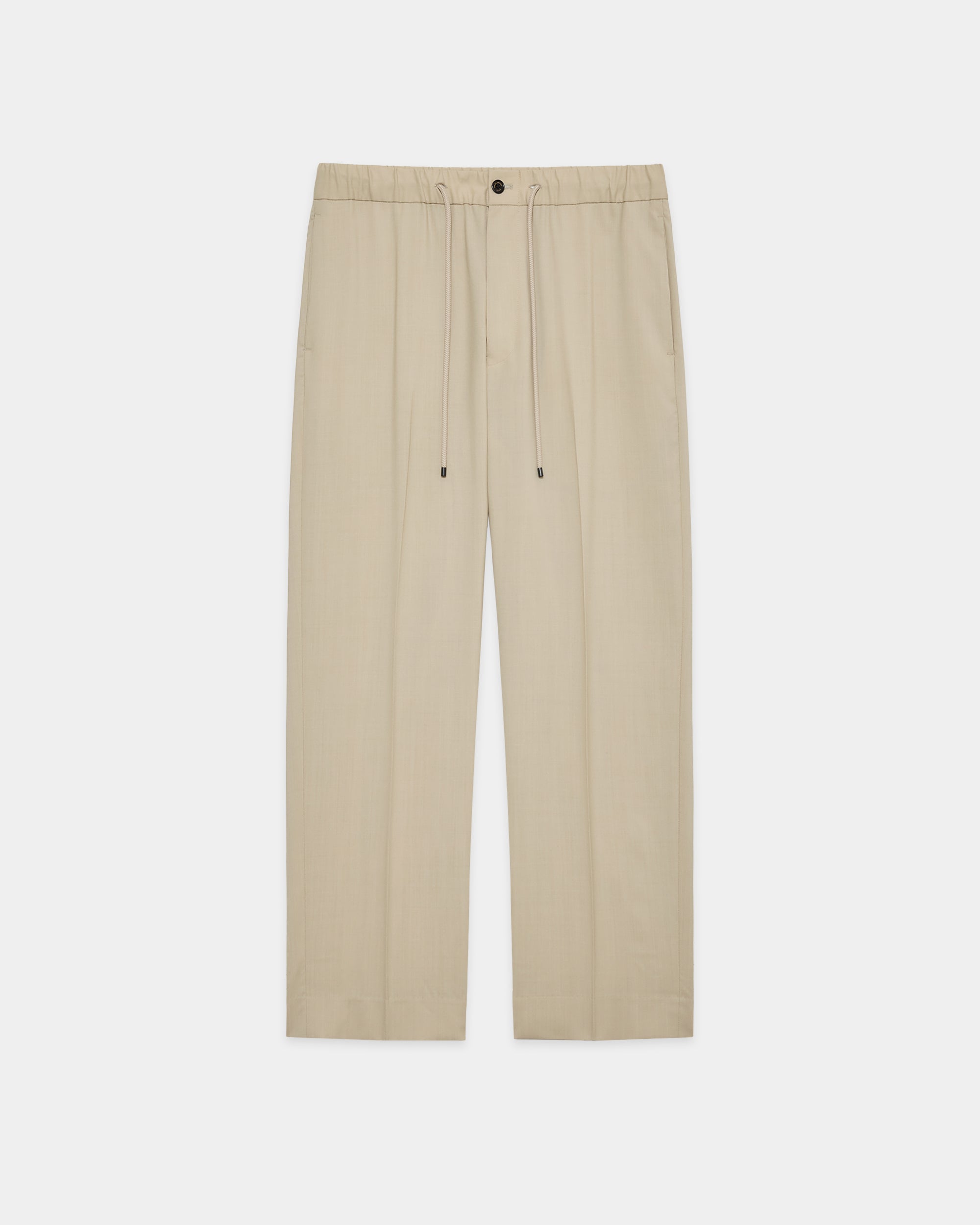 オーガニックウール2/80トロピカル / フラットテーパードイージートラウザーズ, Beige