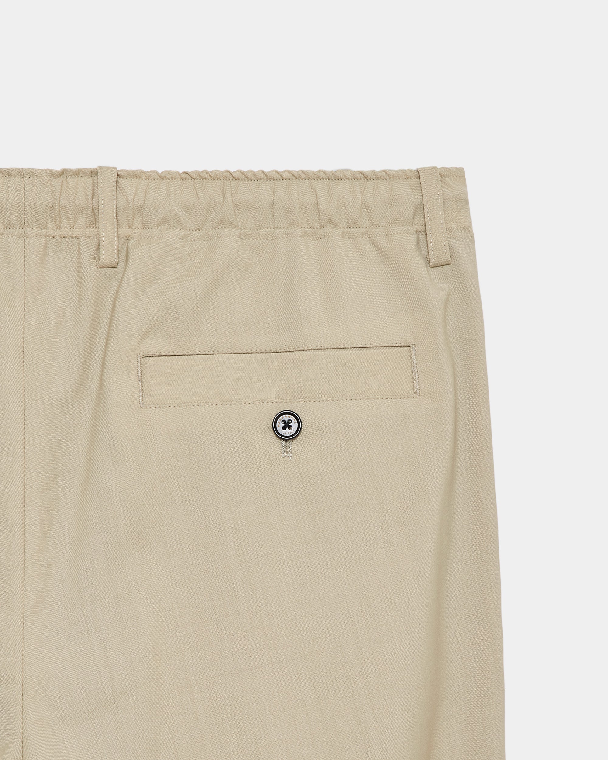 オーガニックウール2/80トロピカル / ダブルプリーテッドイージートラウザーズ, Beige